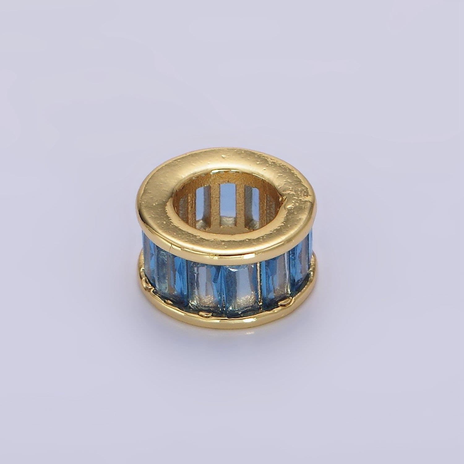 1pc gold filled baguette cz stone large hole round spacer beads 10mm birthstone charm for personalized necklace bracelet jewelry making b861