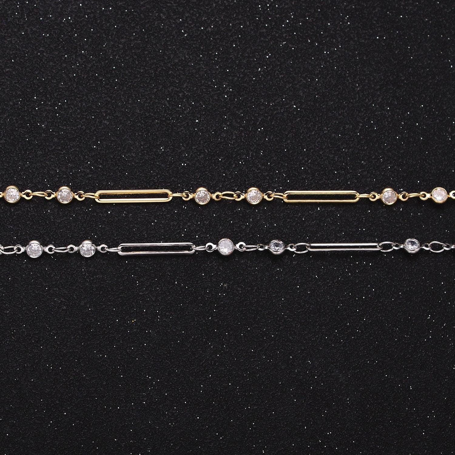 Fine gold filled chain round bezel cut chain by yard paper clip chain wholesale unfinished chain for jewelry making roll-1329