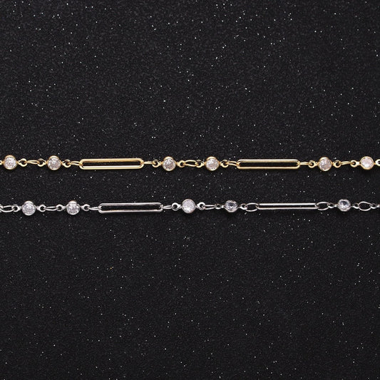 Fine gold filled chain round bezel cut chain by yard paper clip chain wholesale unfinished chain for jewelry making roll-1329
