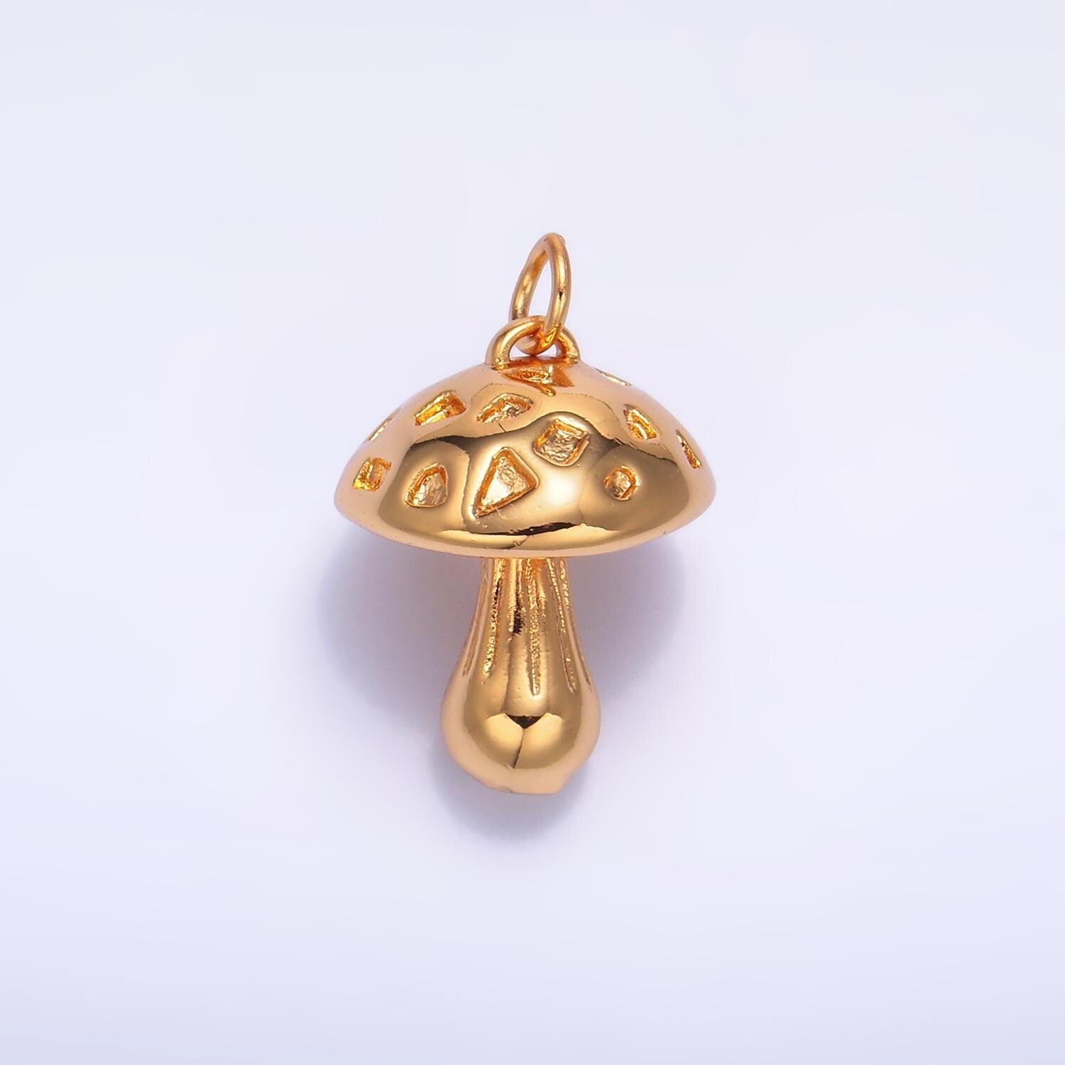 Tiny little gold small mushroom charm mini shroomie charm fantasy plant jewelry supplies w260