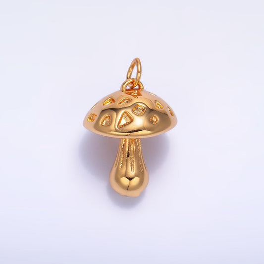 Tiny little gold small mushroom charm mini shroomie charm fantasy plant jewelry supplies w260
