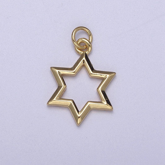Dainty star of david charm jewish charm, magen david religious jewelry n-309