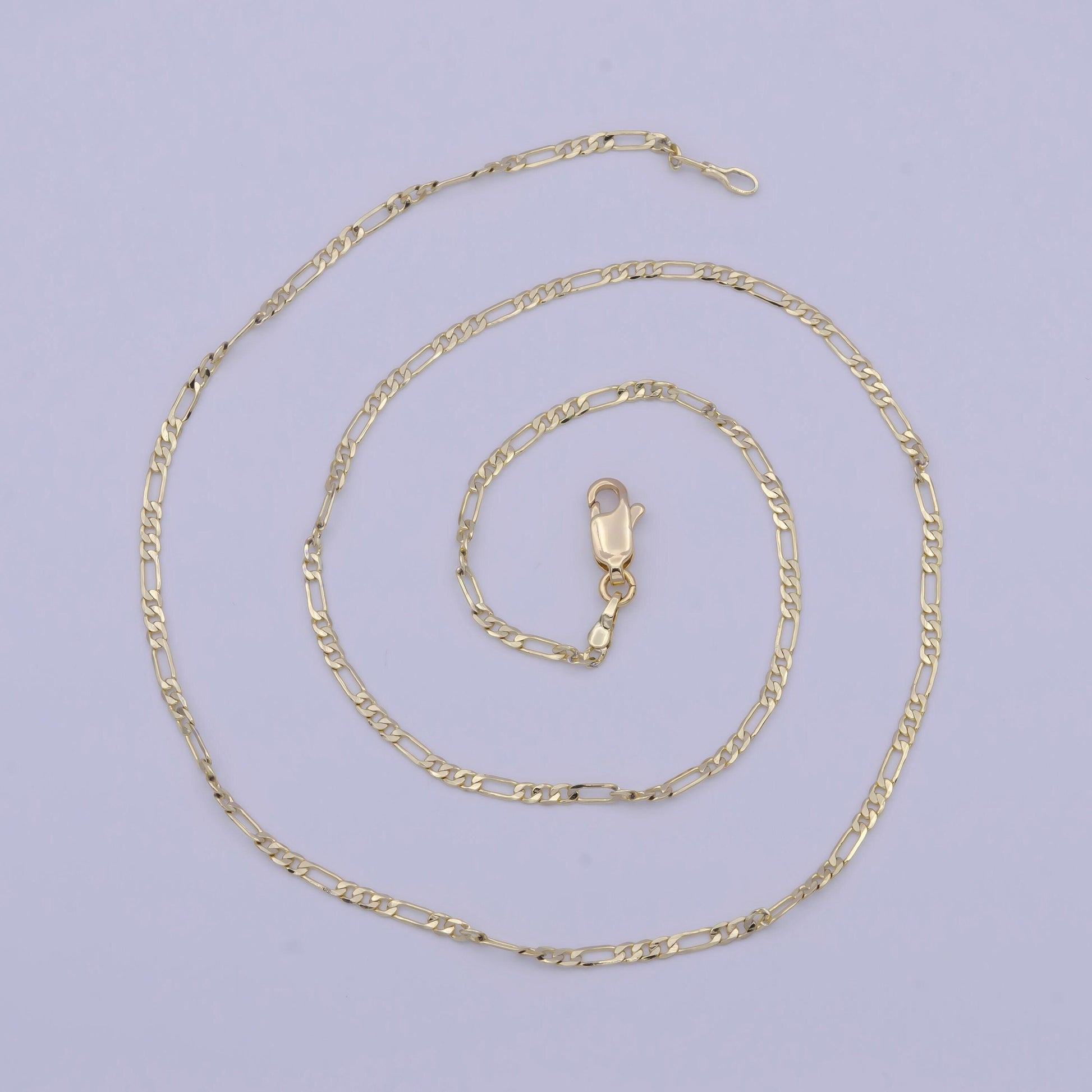 1.9mm gold figaro chain necklace, 14k gold filled various length figaro link ready to wear necklace | wa-1117, -1151, -1154