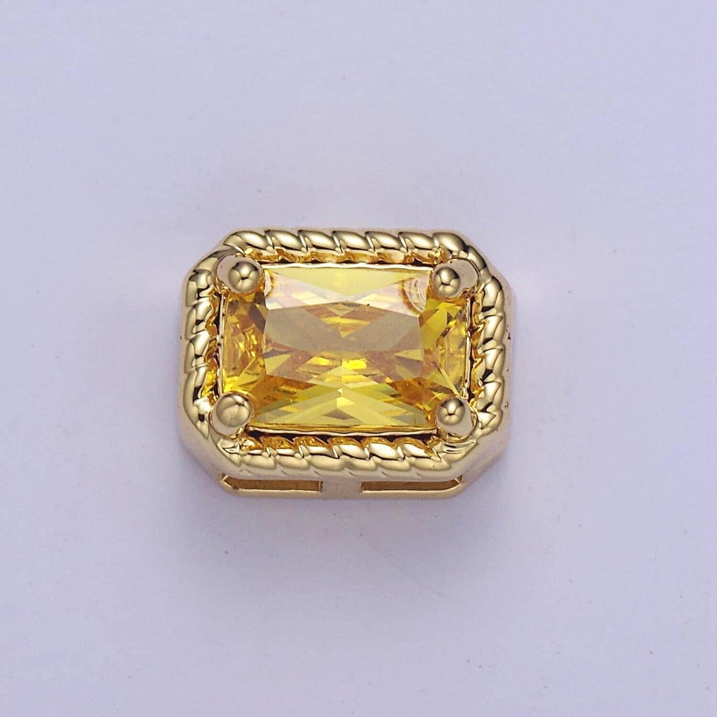 24k gold filled rectangle bead spacer cz micro pave square spacer bead connector charm bracelet necklace for diy jewelry making supply b-239