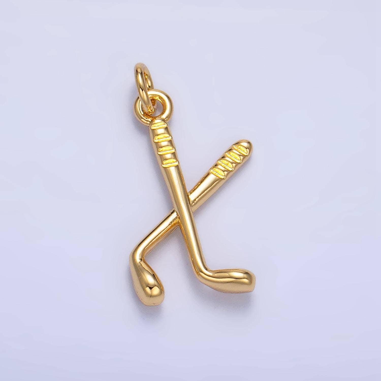 Minimalist 24k gold filled golf club sports charm | w-115