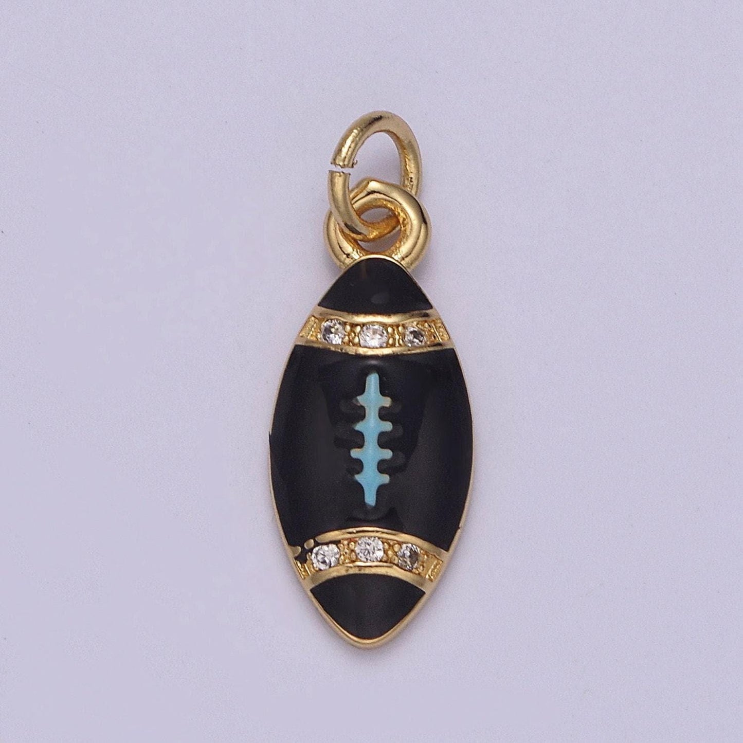 Mini gold football charm for super bowl party | diy piece | comes in white black orange brown | n-925 ~ 928