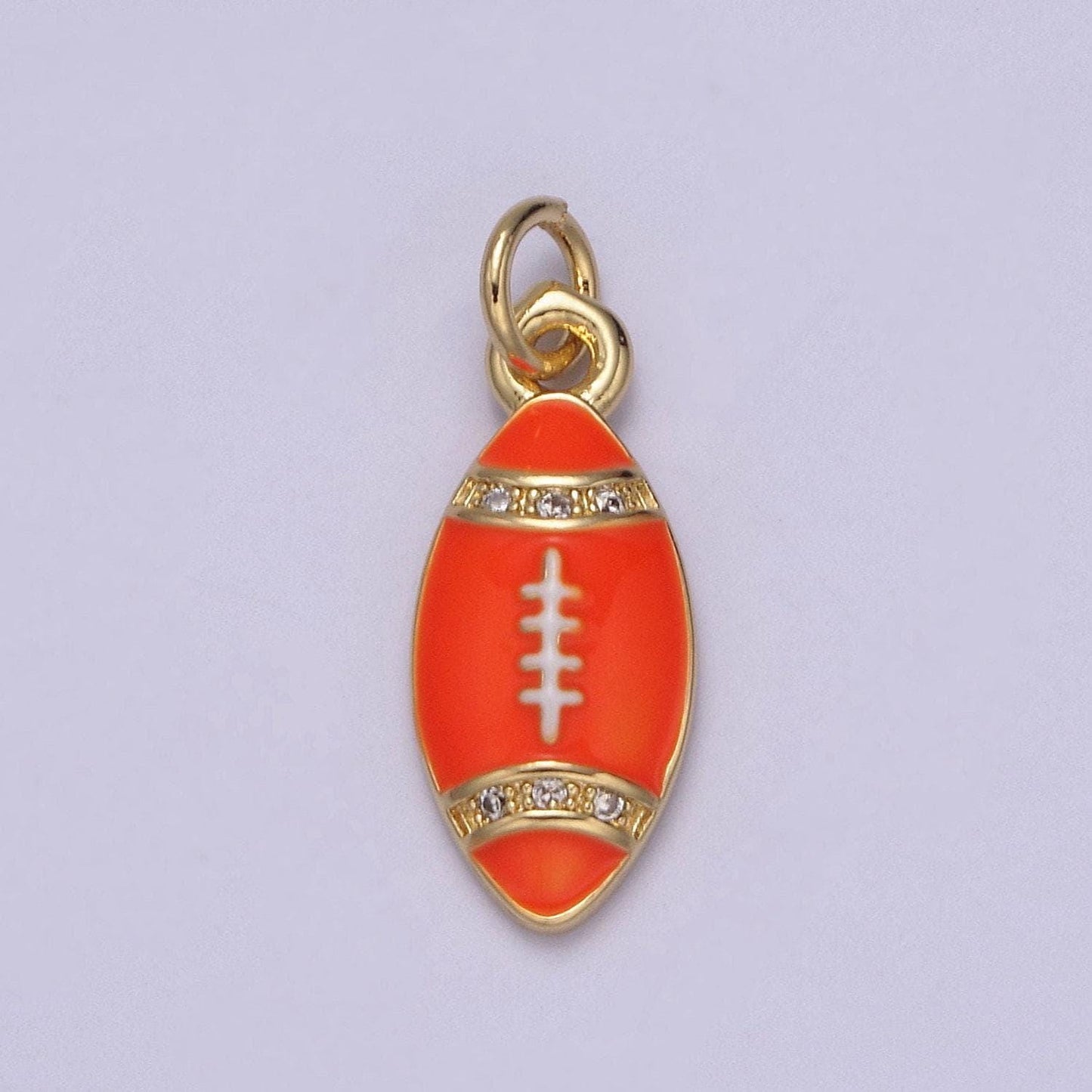 Mini gold football charm for super bowl party | diy piece | comes in white black orange brown | n-925 ~ 928