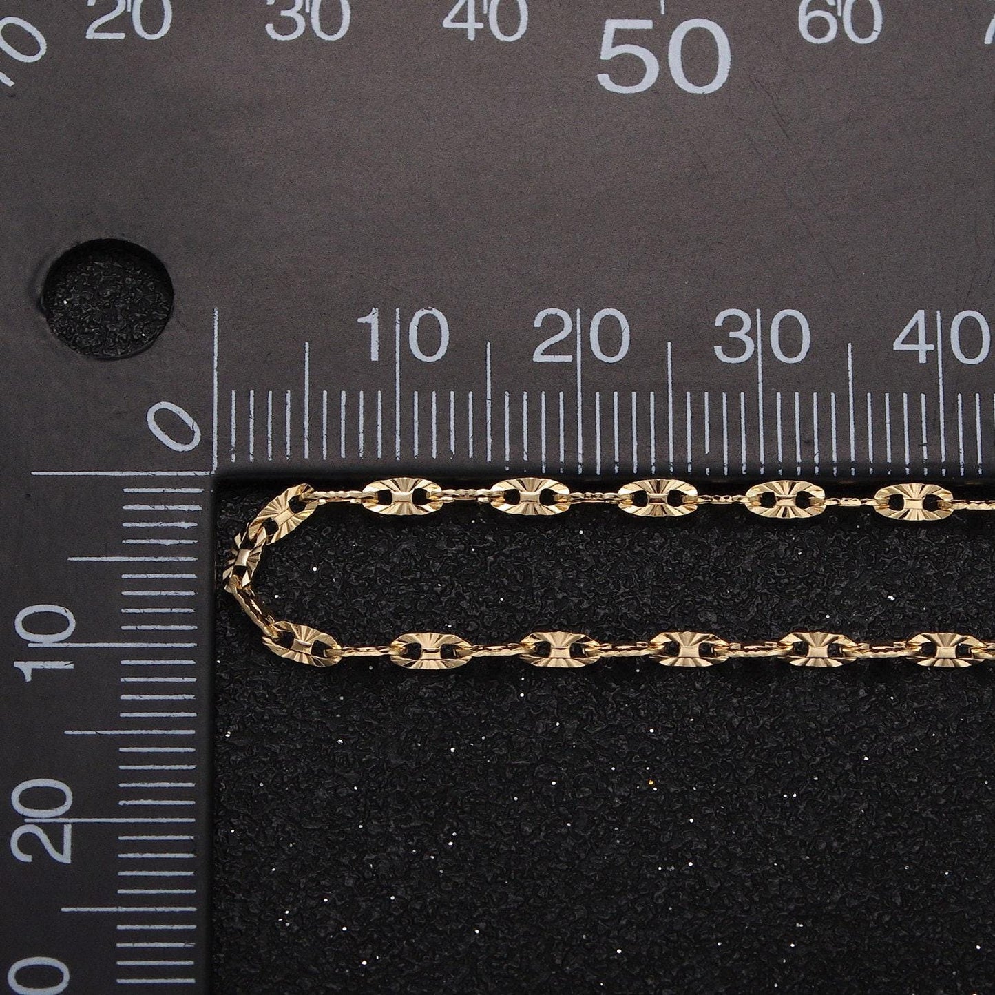 Dainty 24k gold filled sunburst anchor mariner 2mm unfinished textured jewelry making gold, silver chain | roll-1044, roll-1113