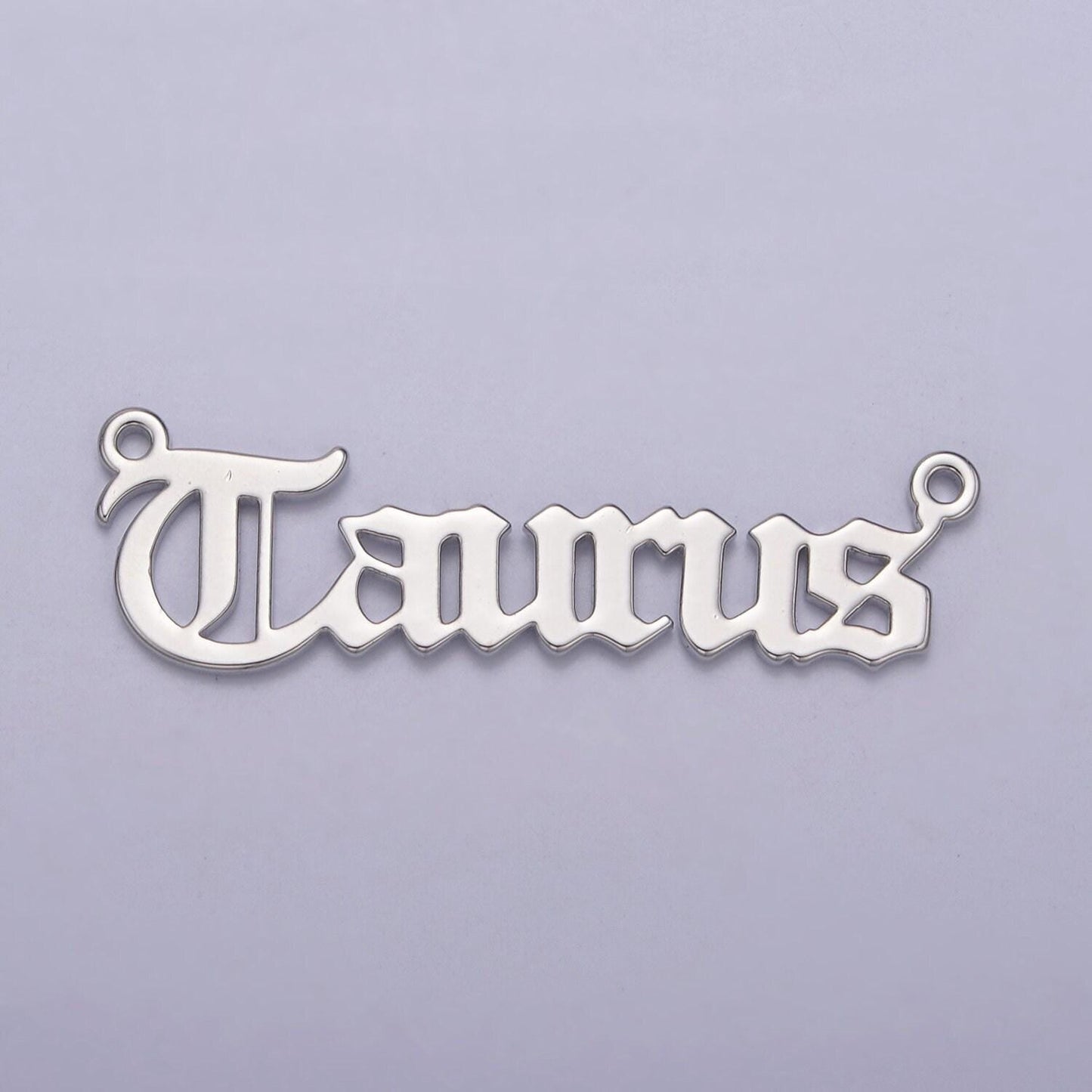 Silver old english font astrology zodiac charms connector for necklace bracelet link, personalized jewelry wholesale a1421-a1426