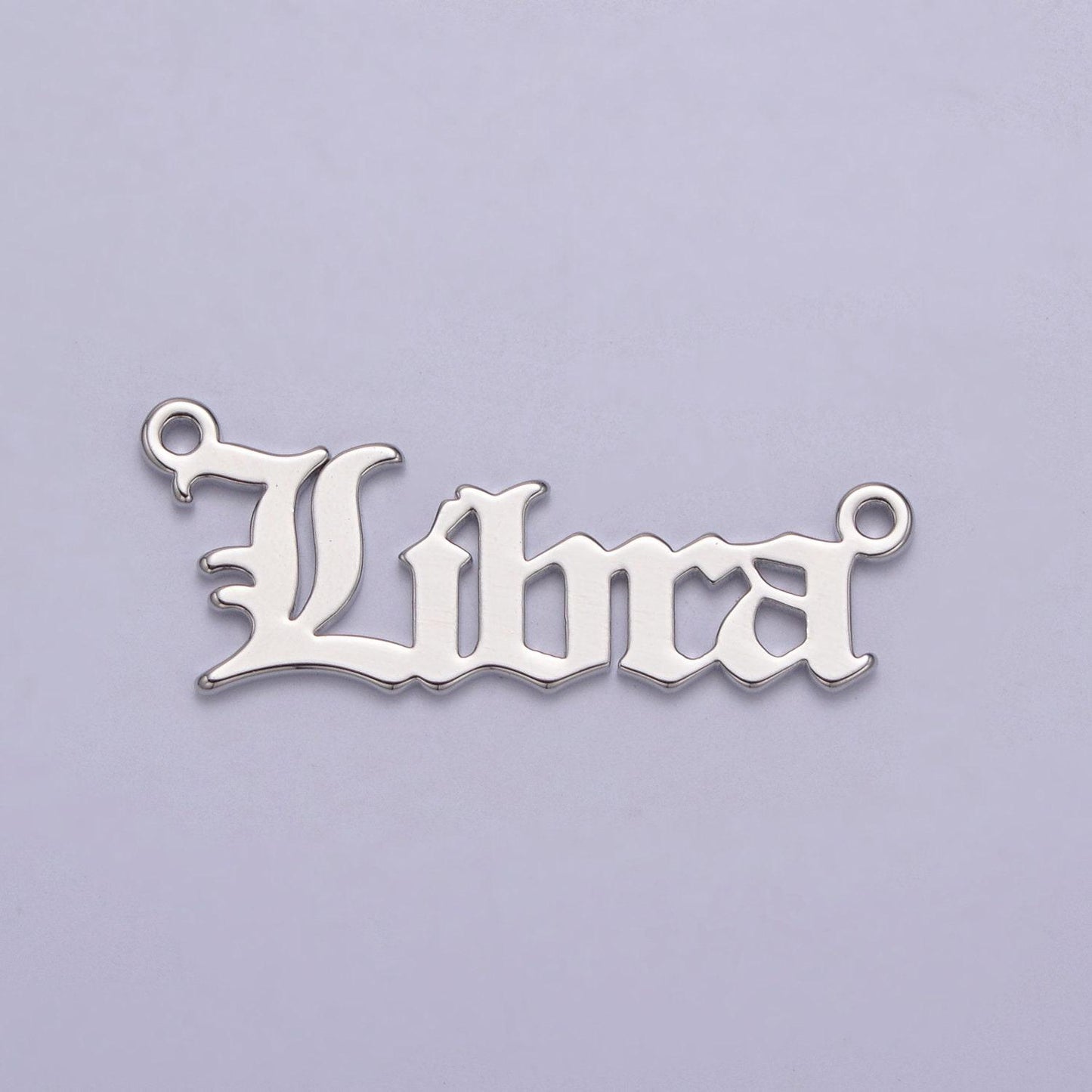 Silver old english font astrology zodiac charms connector for necklace bracelet link, personalized jewelry wholesale a1421-a1426