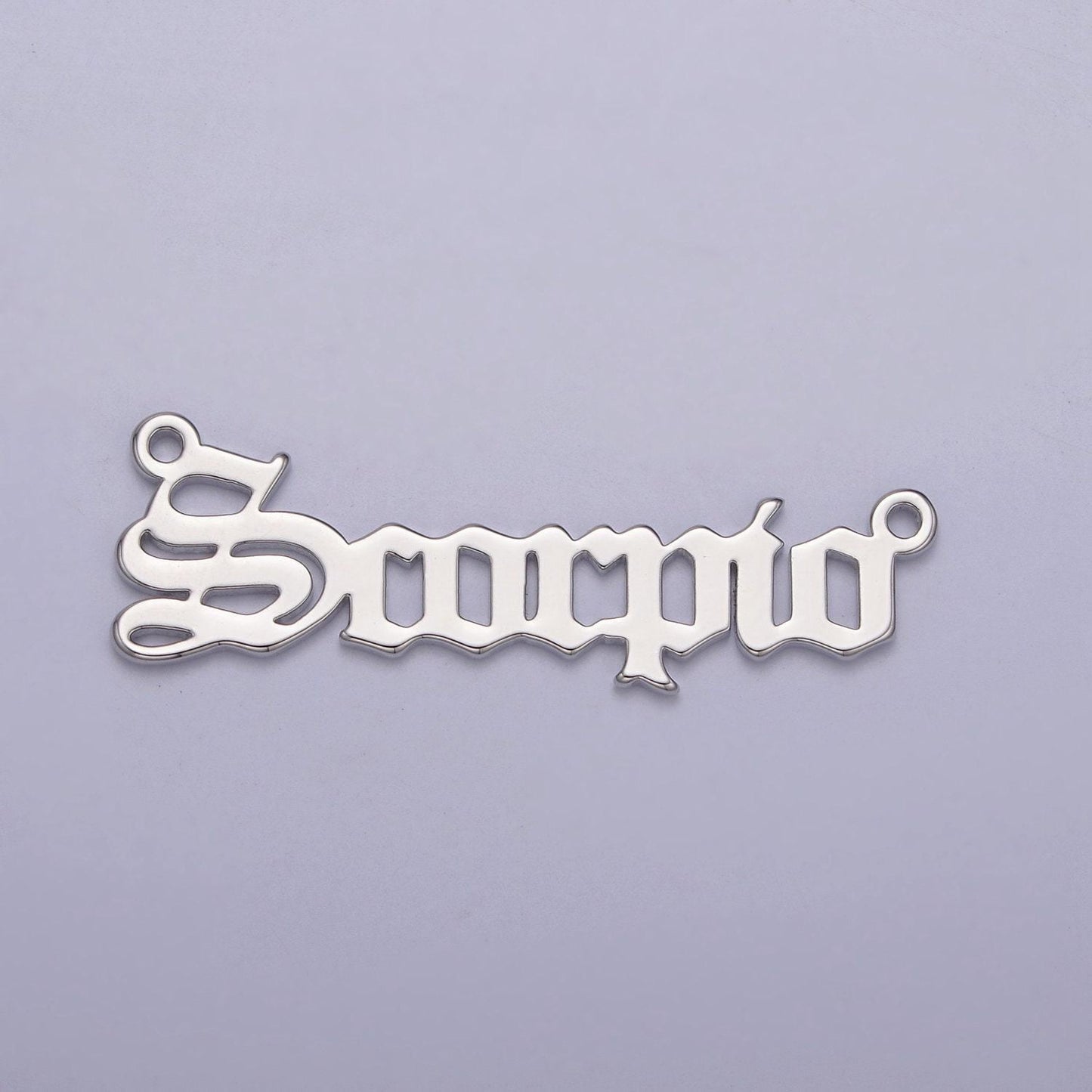 Silver old english font astrology zodiac charms connector for necklace bracelet link, personalized jewelry wholesale a1421-a1426