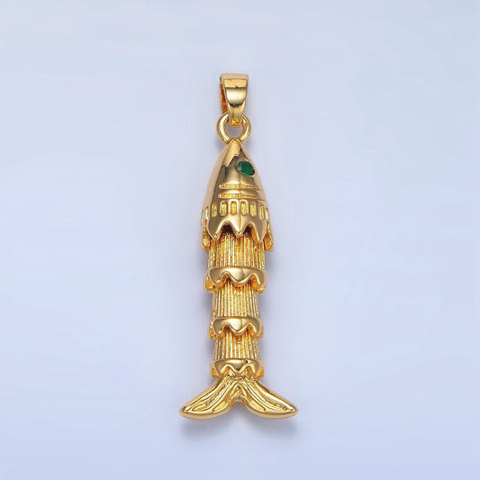 3d movable fish 24k gold filled pendant articulated sardine fish charm for necklace fish lover gift aa967