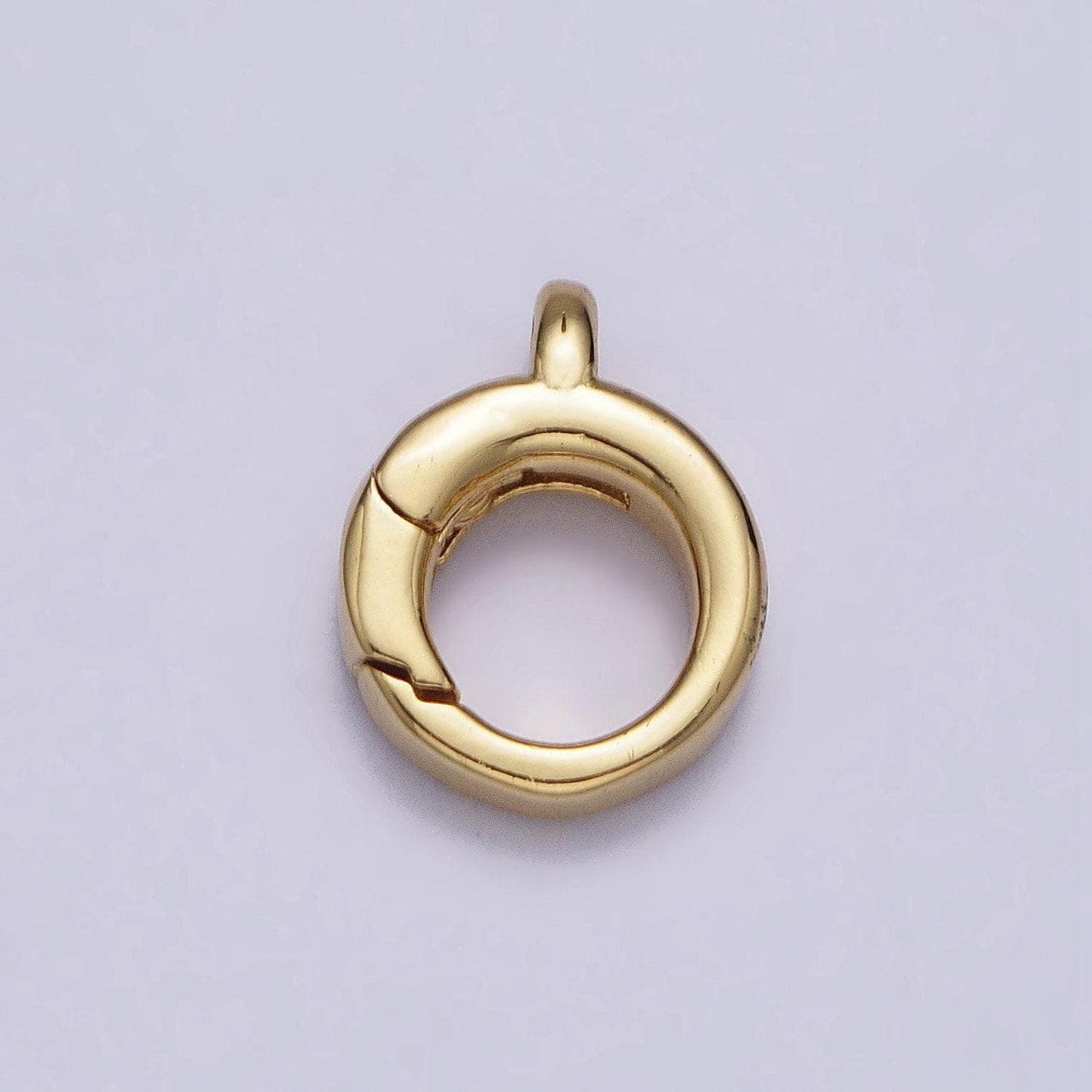 14k gold filled push gate ring clasps 10mm jewelry findings with open loops for charm holder necklace bracelet component z131