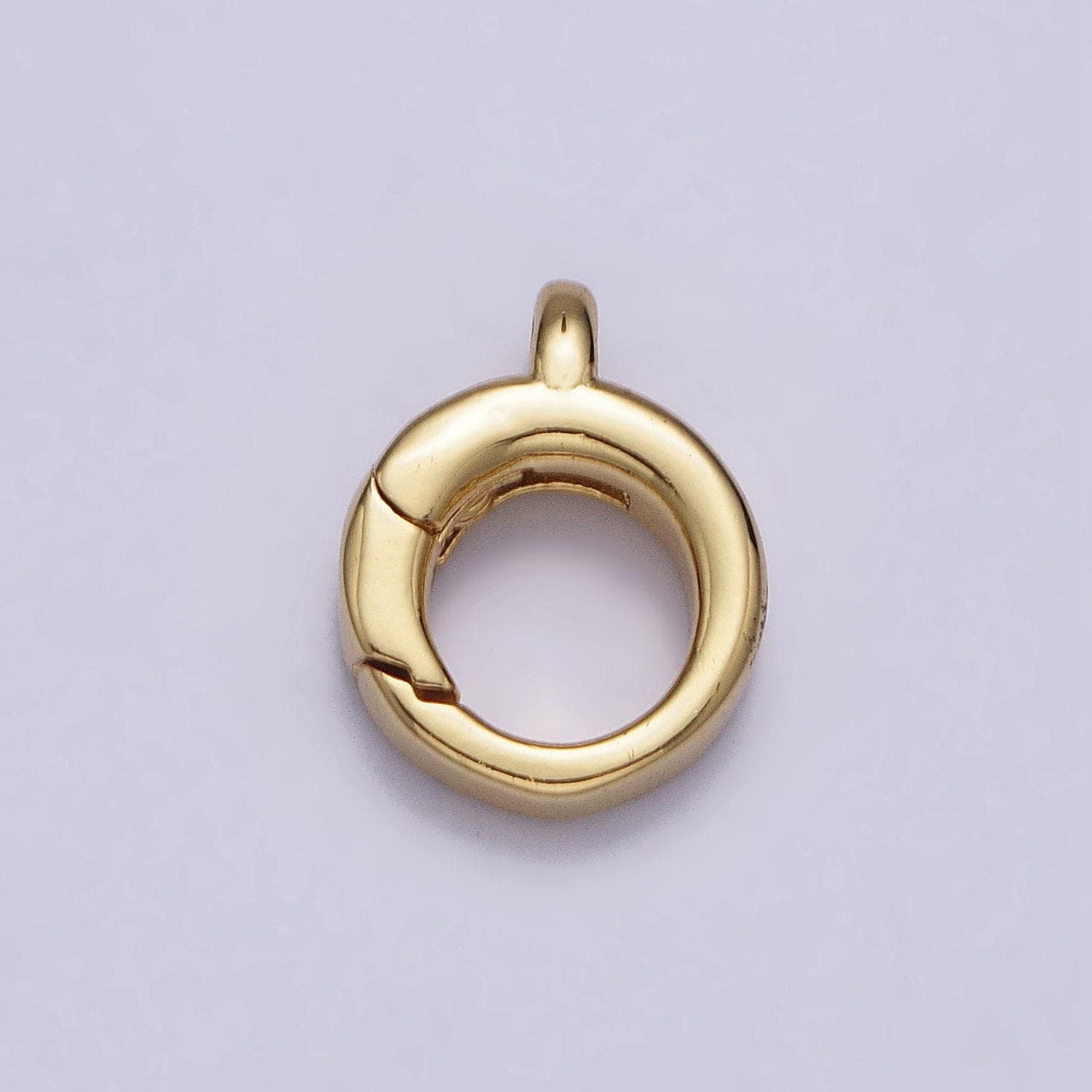 14k gold filled push gate ring clasps 10mm jewelry findings with open loops for charm holder necklace bracelet component z131