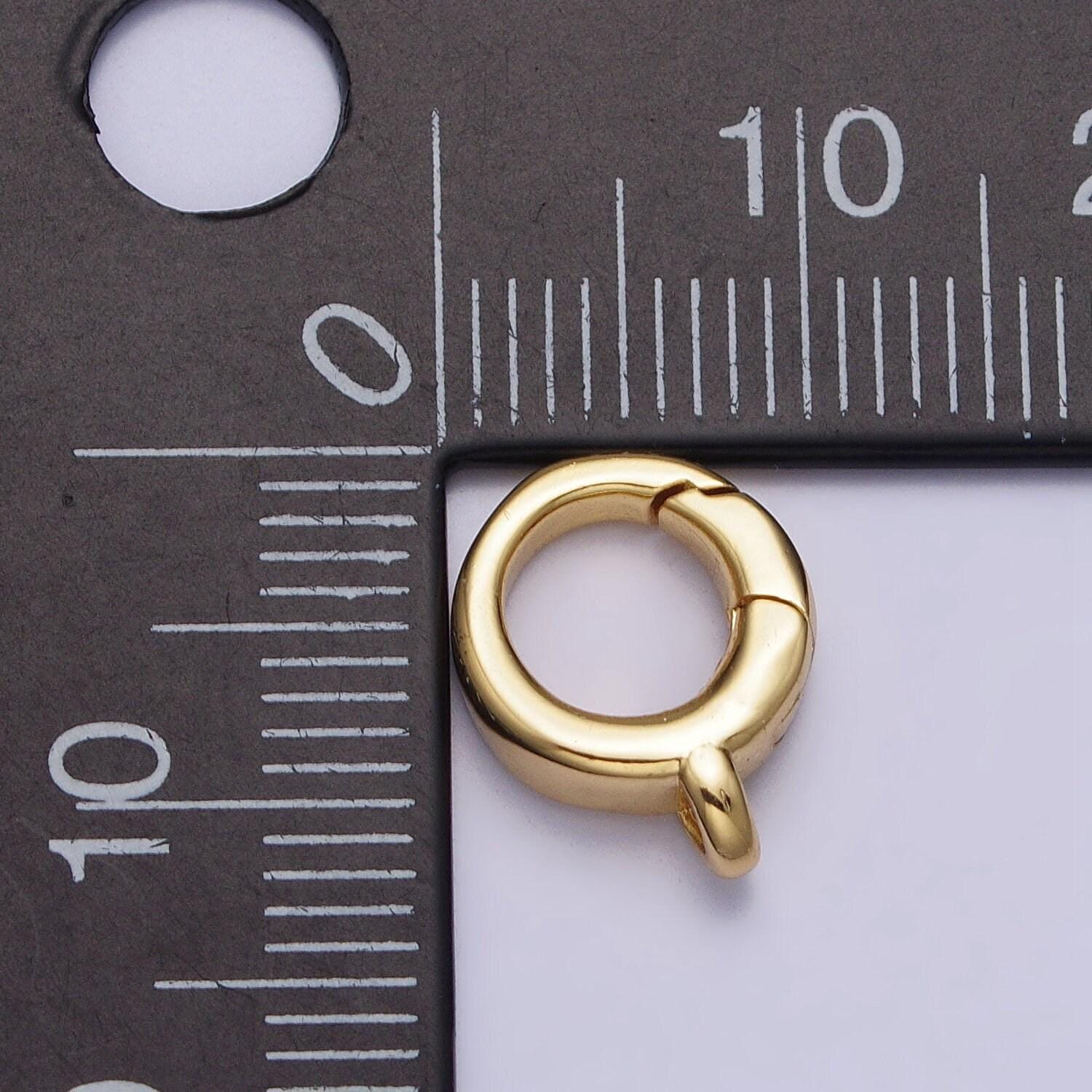 14k gold filled push gate ring clasps 10mm jewelry findings with open loops for charm holder necklace bracelet component z131