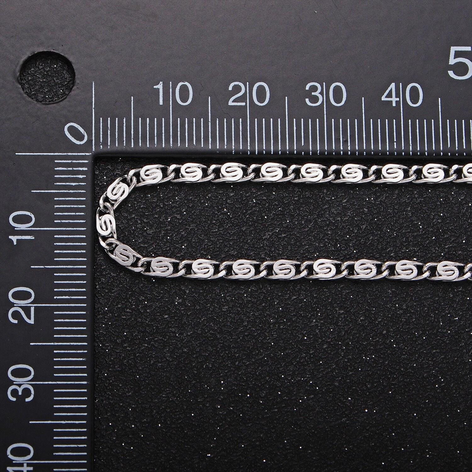 Dainty scroll chain - 2.5mm wide silver necklace chai 17.75, 19.75 inch for handmade jewelry supply replacement chain wa173