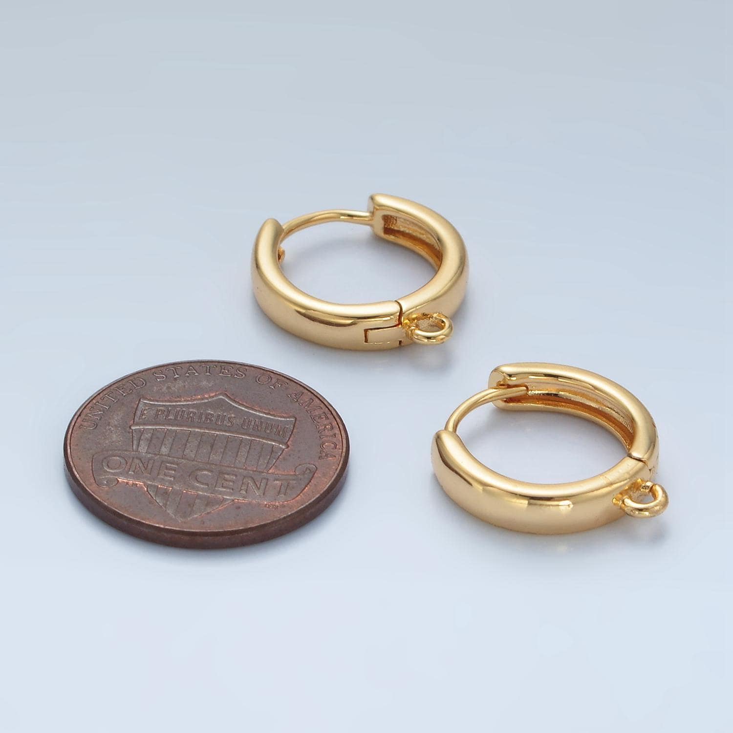 Minimalist huggie hoop earrings findings 24k gold filled z-877