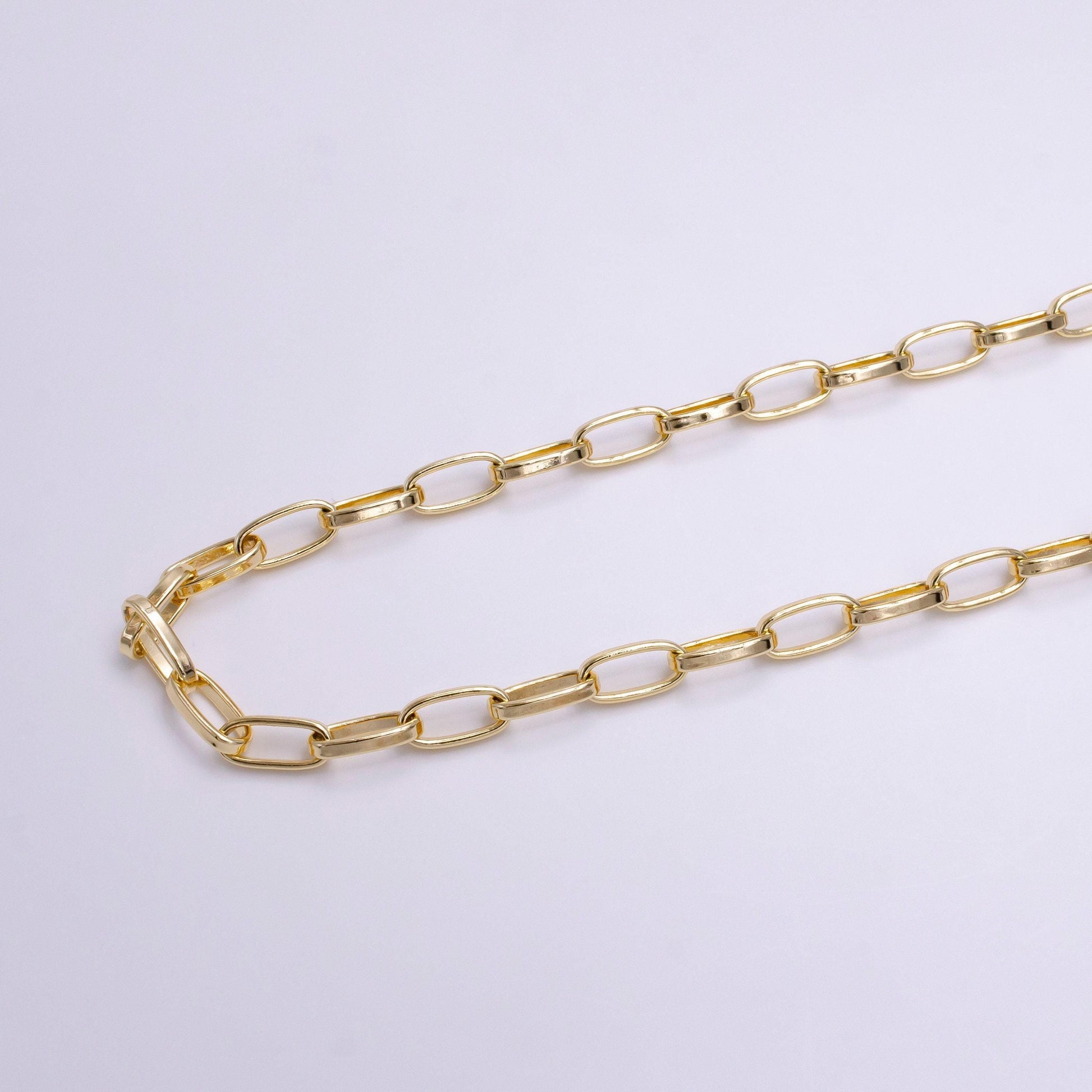 16k gold filled 6mm cable chunky statement unfinished chain for jewelry making | roll-1378