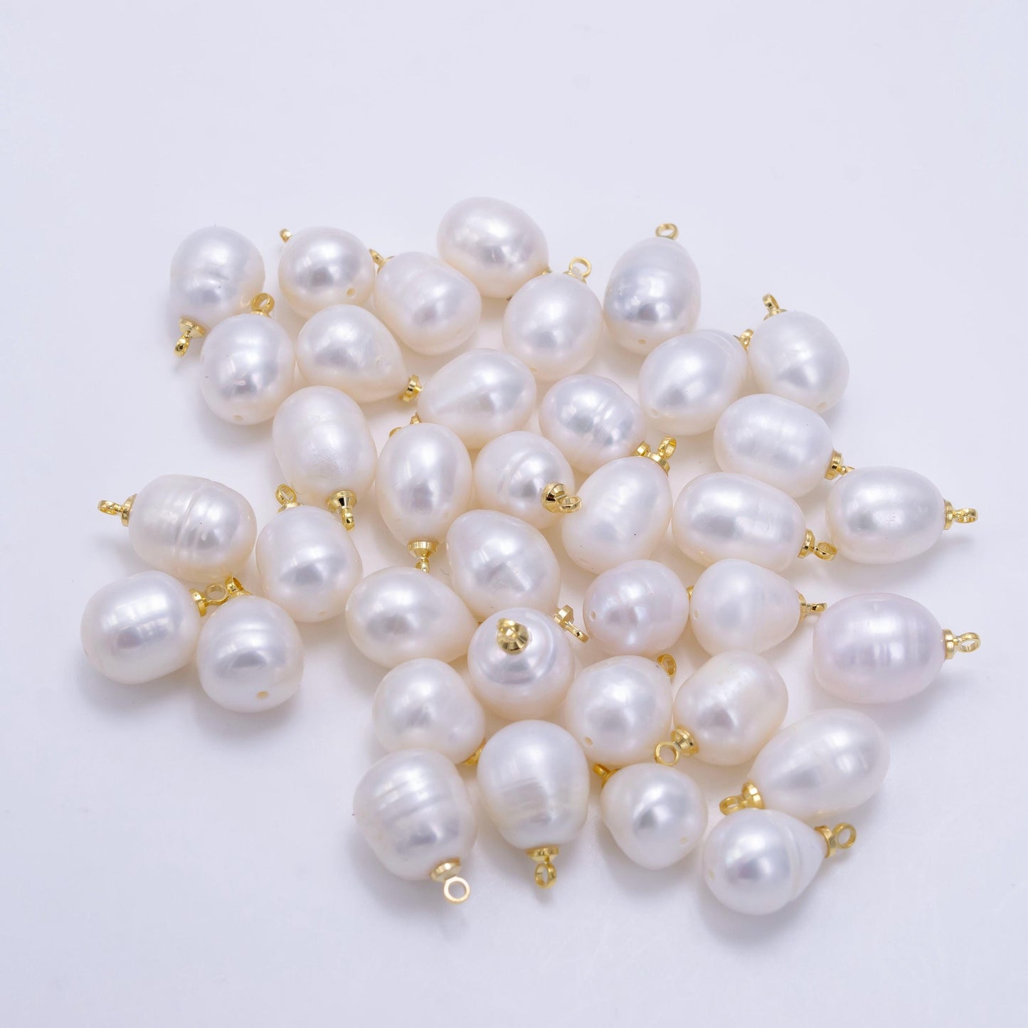 Dainty shell pearl oval potato pearl charms pendant approx 10mm for bracelet necklace component p1879
