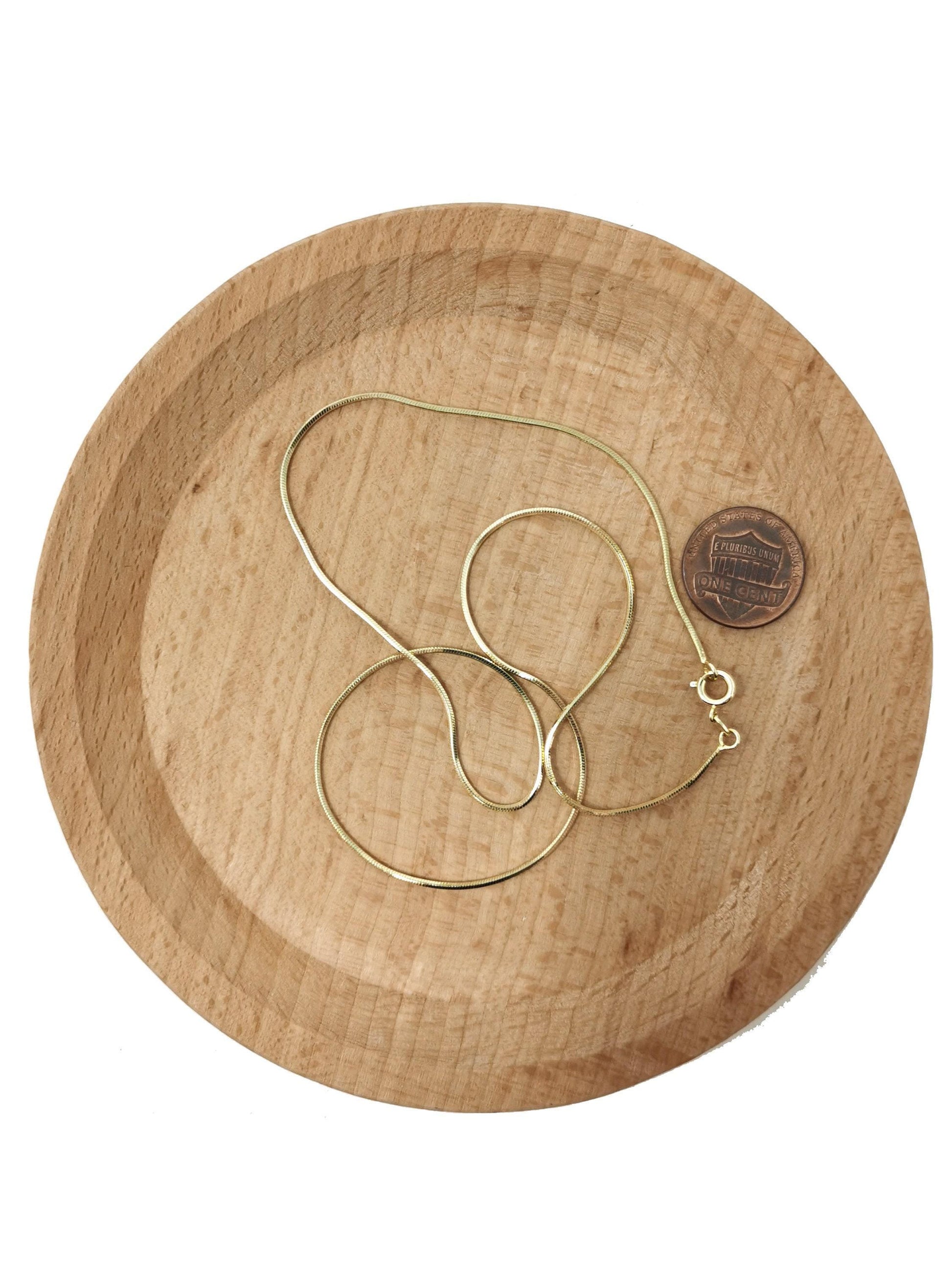 Dainty gold snake herringbone chain 1mm 18, 20 inch necklace wa-1747 wa-1748
