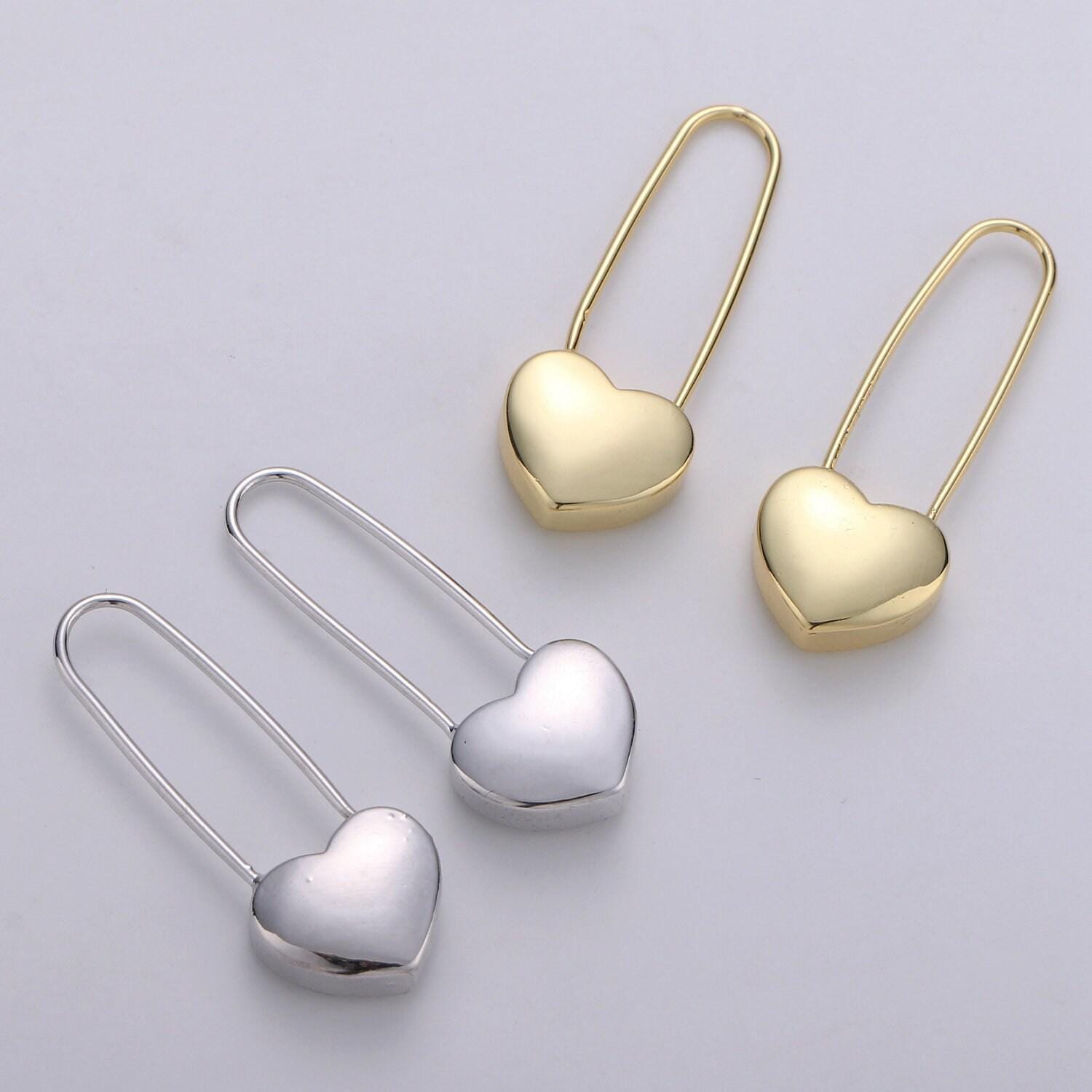 24k dangle heart earrings - heart earrings - gold dangle - simple everyday earrings 18mm