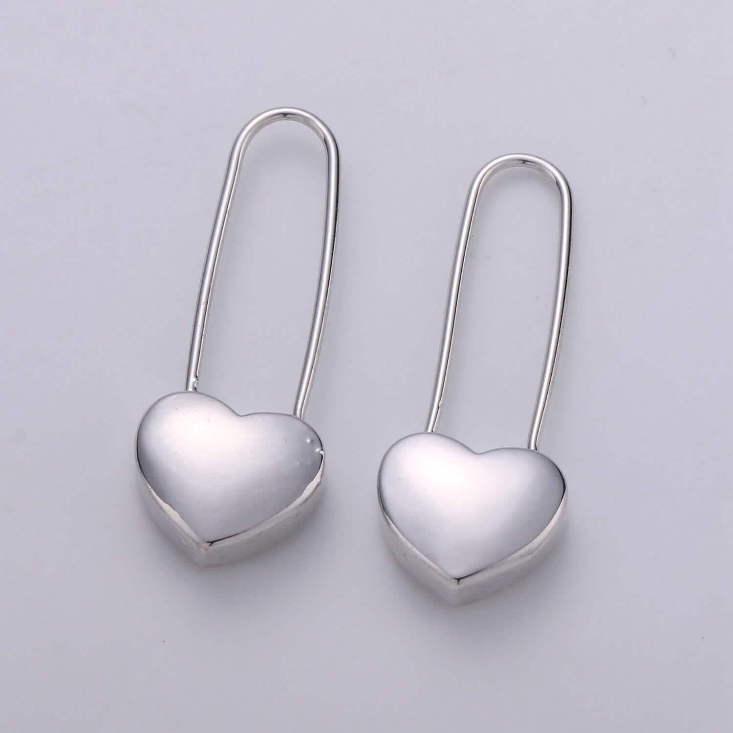 24k dangle heart earrings - heart earrings - gold dangle - simple everyday earrings 18mm