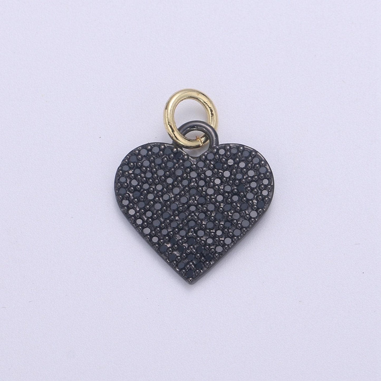 Dainty cubic heart charm, 14k gold heart charm for necklace bracelet earring charm supply relationship jewelry chgf-2193