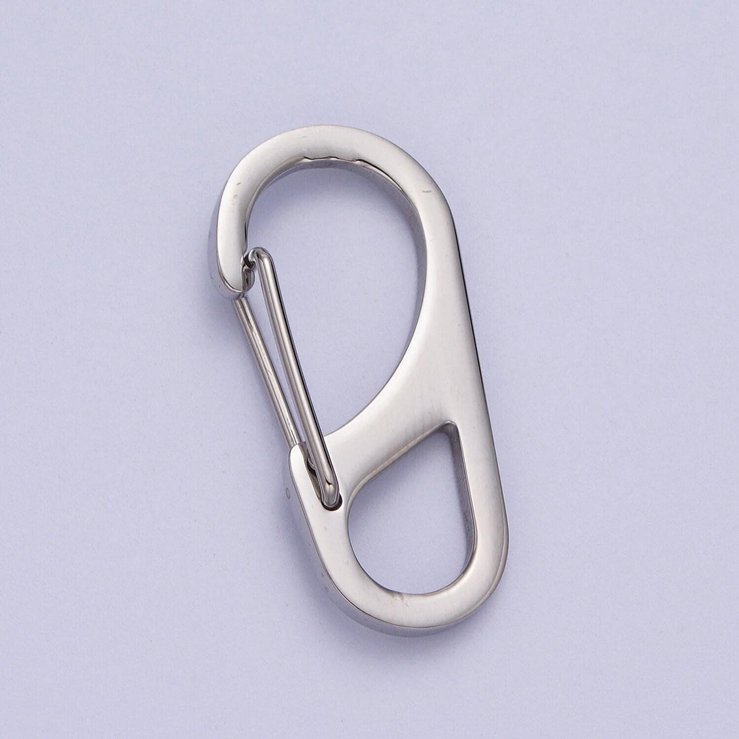 Gold oval spring gate snap hook, stainless steel silver purse clip, handbag hardware clasp craft supplies z013