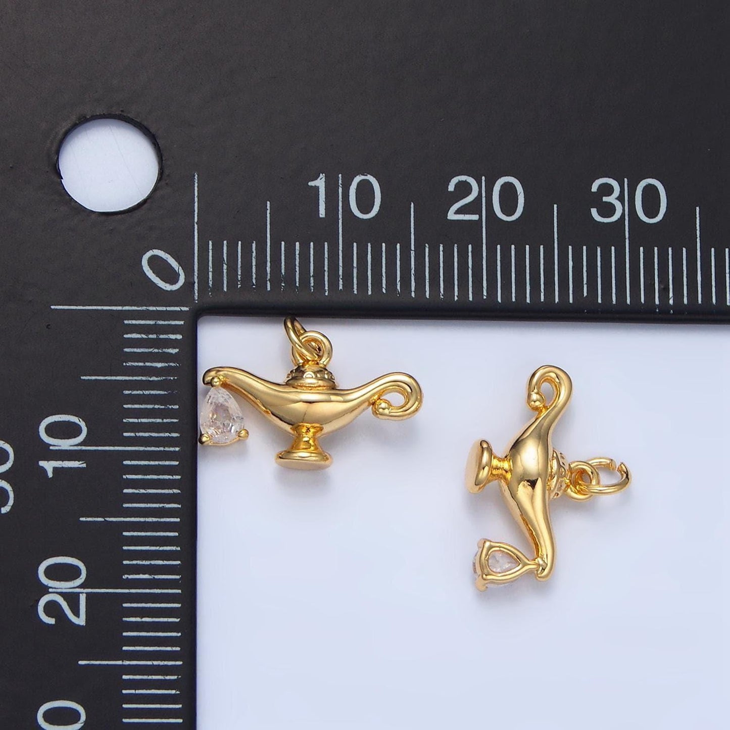 24k gold filled genie lamp pendant mini aladdin lamp charm bracelet necklace for diy jewelry making supply x891