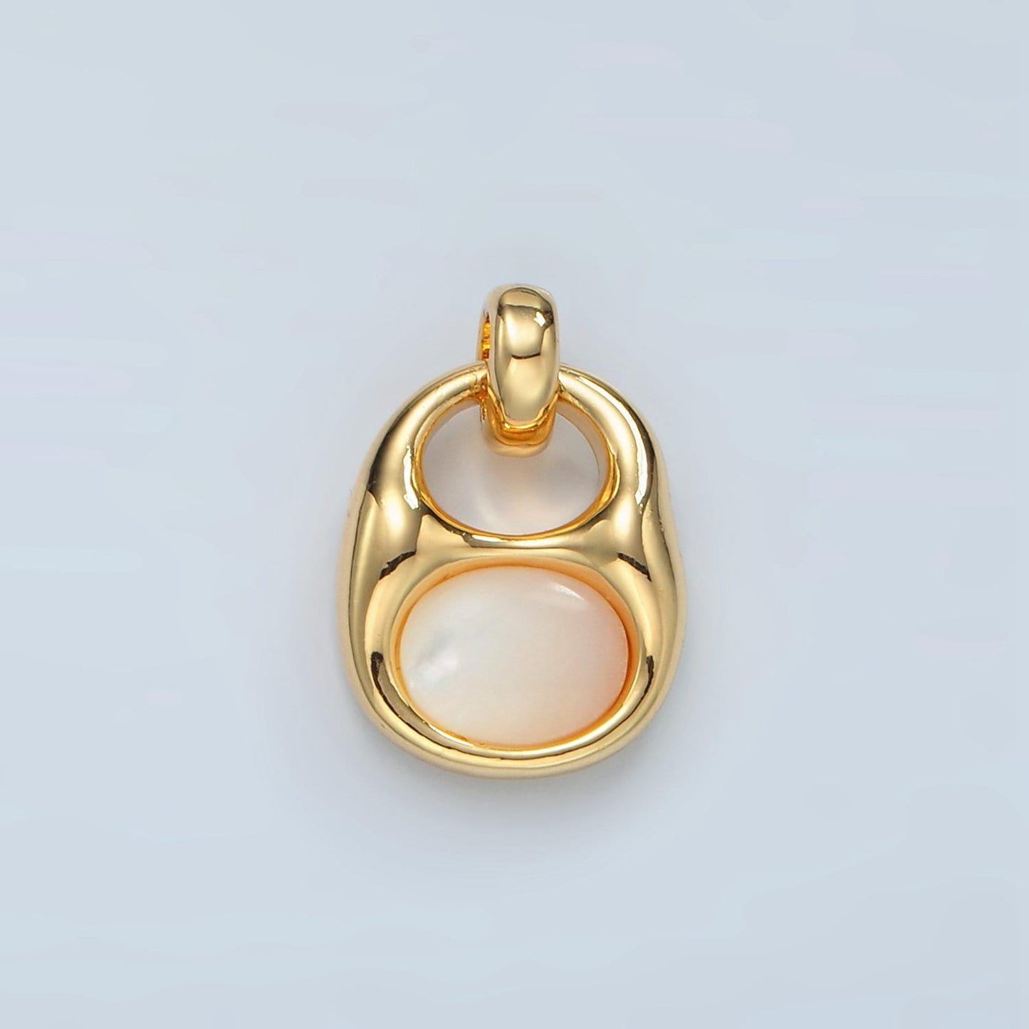 Mini shell pearl soda pop pull charm gold filled can tab pendant charm d699