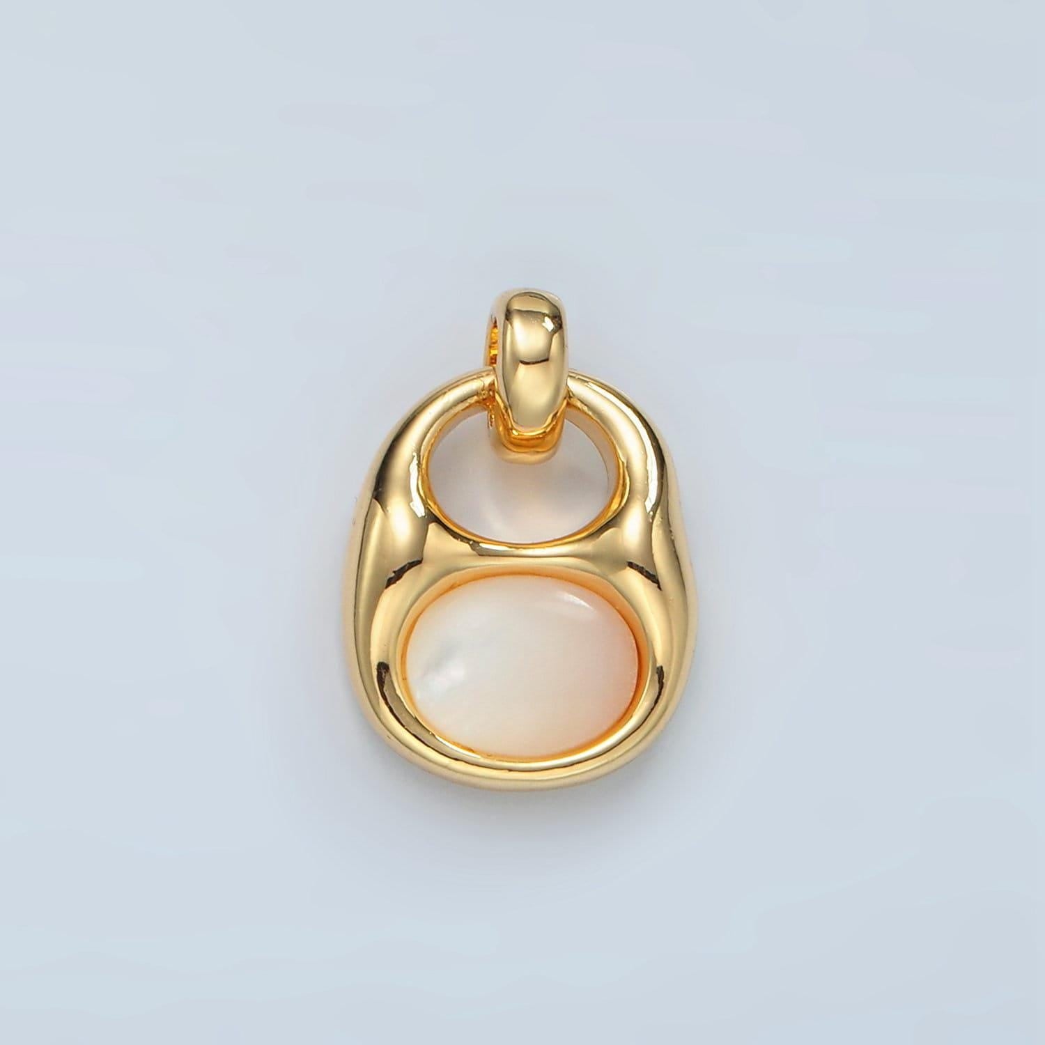 Mini shell pearl soda pop pull charm gold filled can tab pendant charm d699