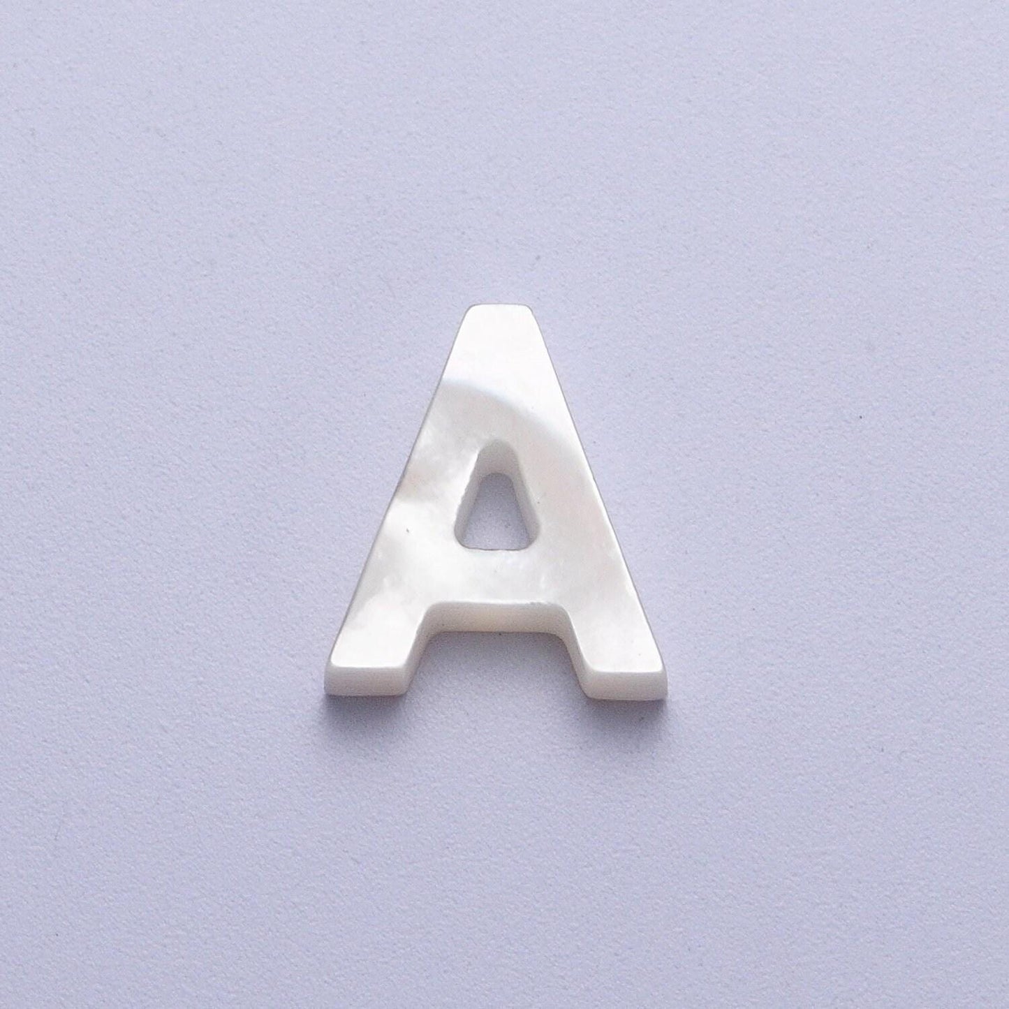 Dainty shell pearl 9mm x 7mm initial alphabet bead spacer | a-292~a-304
