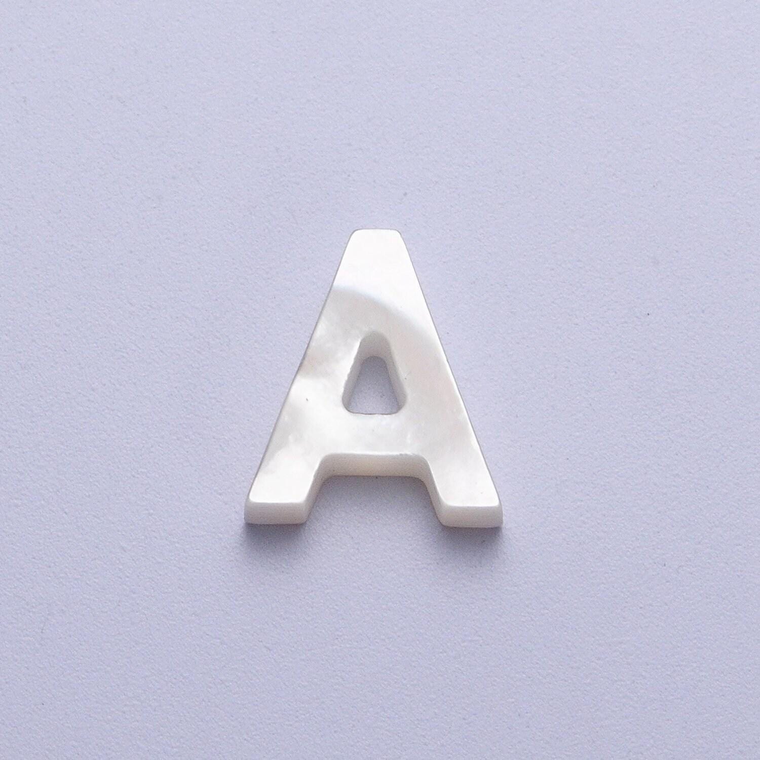 Dainty shell pearl 9mm x 7mm initial alphabet bead spacer | a-292~a-304