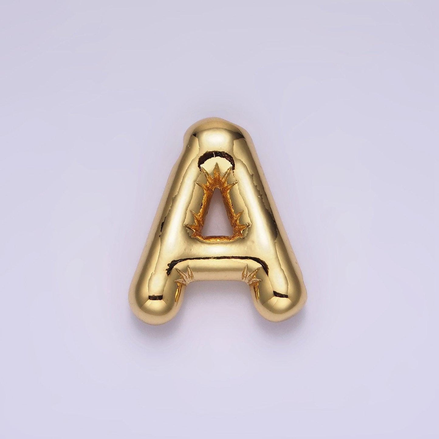 Gold alphabet charm personalized balloon initial letter charm necklace bubble font style trend fashion jewelry necklace for women diy supply