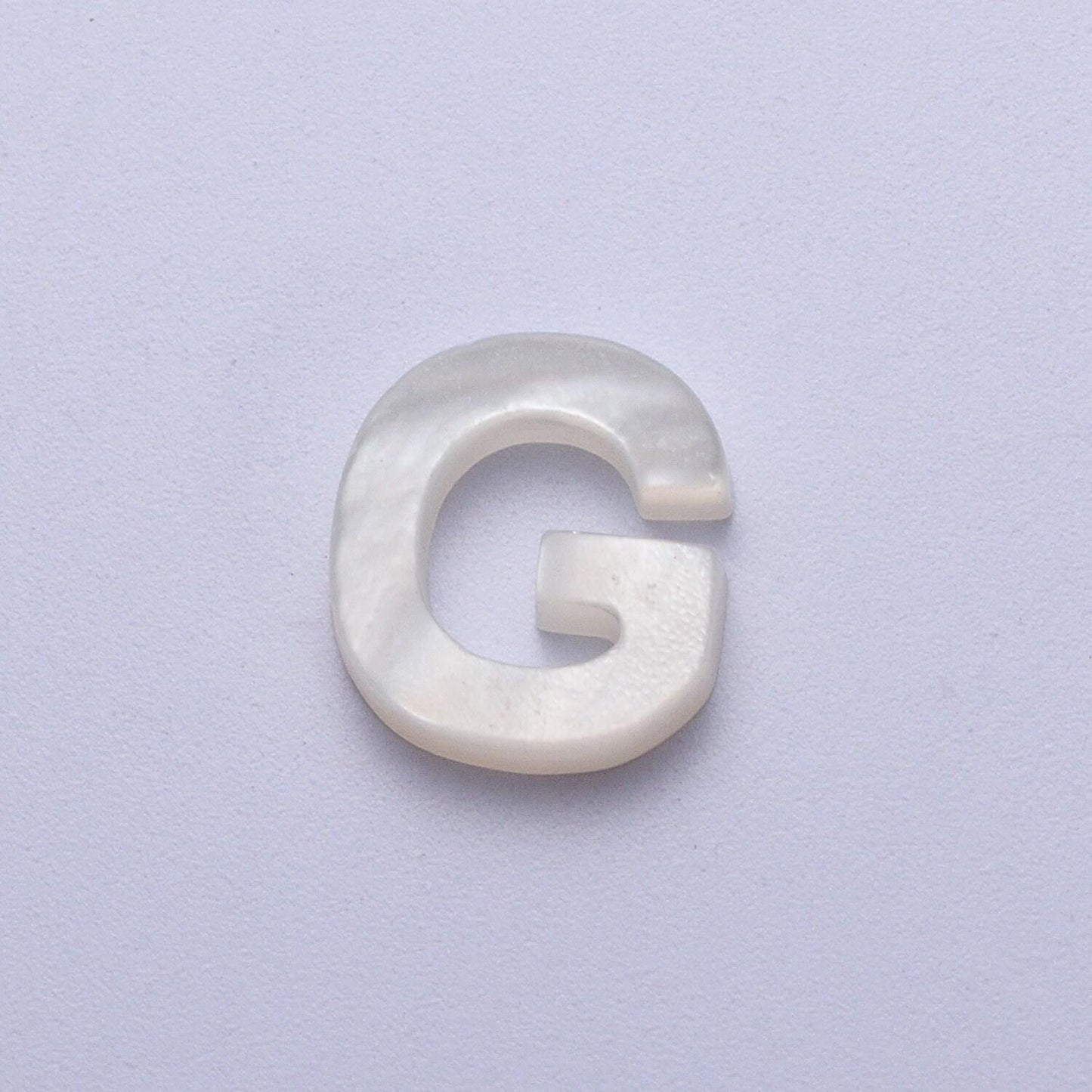 Dainty shell pearl 9mm x 7mm initial alphabet bead spacer | a-292~a-304