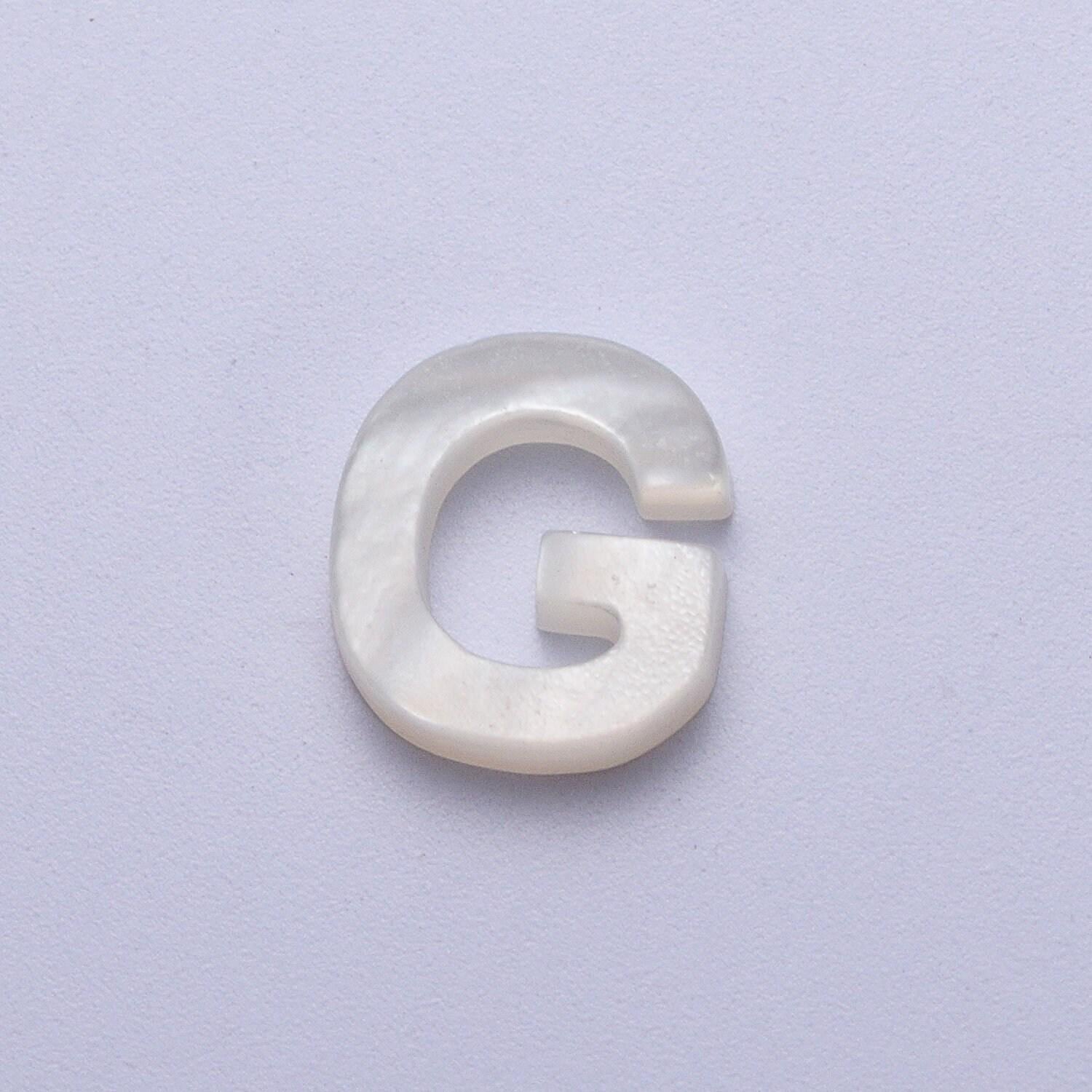 Dainty shell pearl 9mm x 7mm initial alphabet bead spacer | a-292~a-304