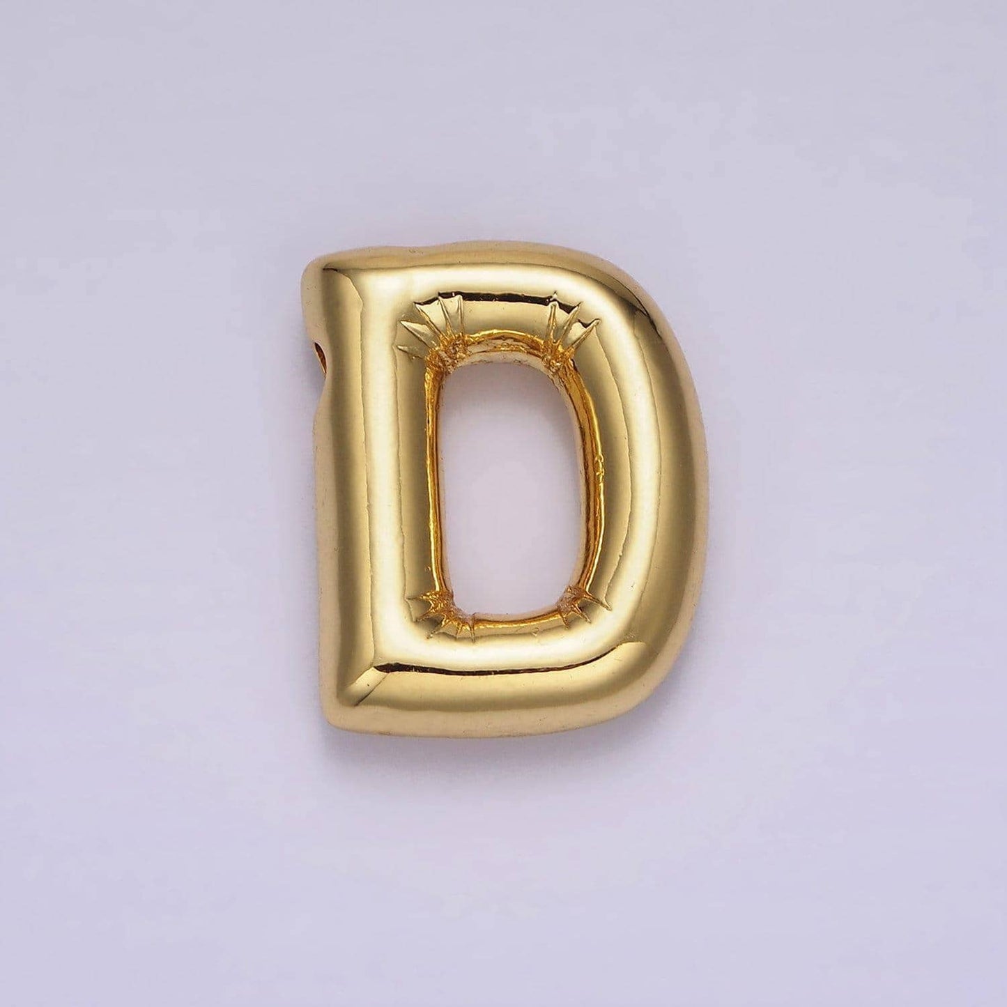Gold alphabet charm personalized balloon initial letter charm necklace bubble font style trend fashion jewelry necklace for women diy supply