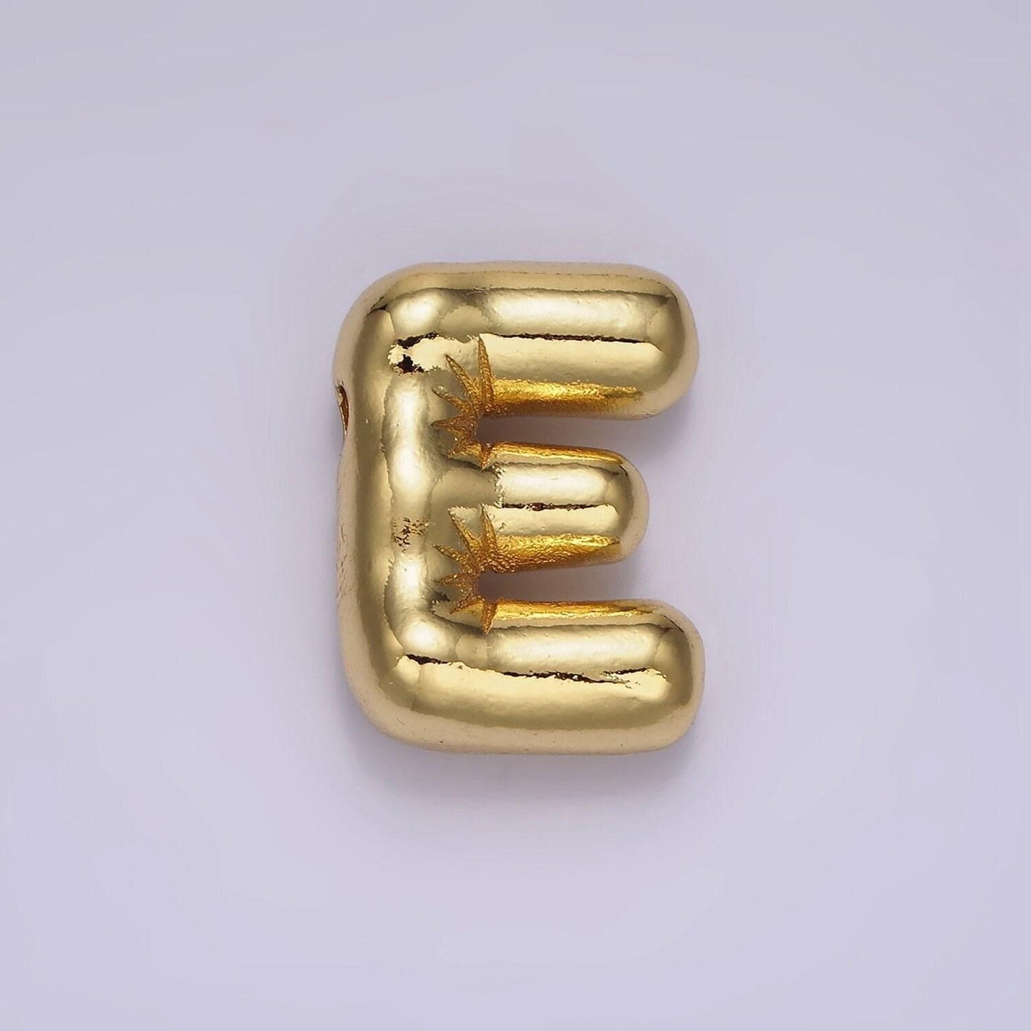Gold alphabet charm personalized balloon initial letter charm necklace bubble font style trend fashion jewelry necklace for women diy supply