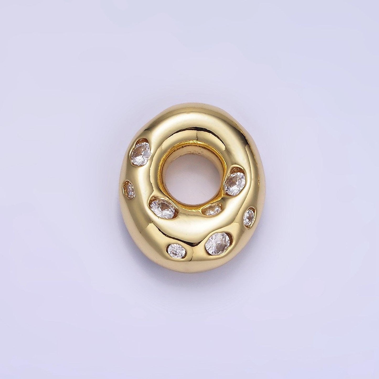 Balloon number necklace charm bubble pave number pendant 3d gold digit charm personalize lucky number bubble necklace supply ag775