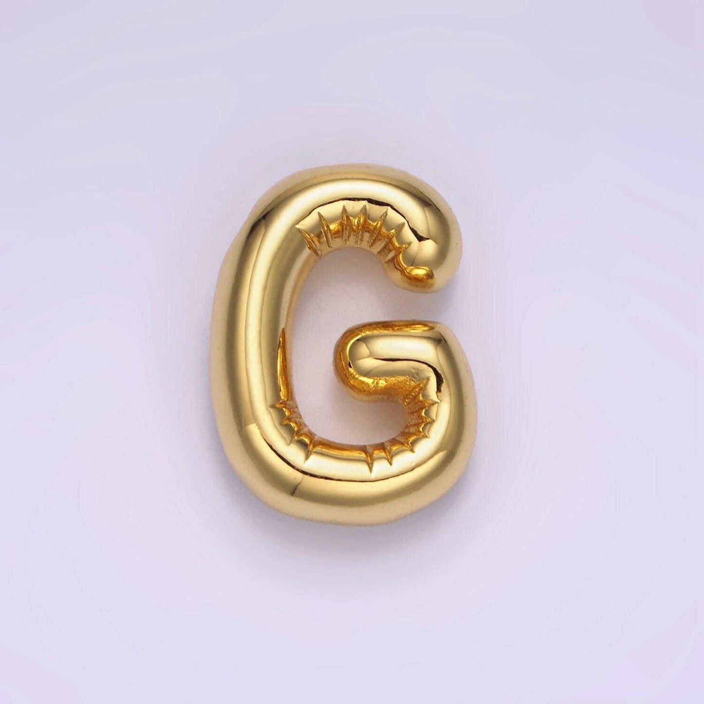 Gold alphabet charm personalized balloon initial letter charm necklace bubble font style trend fashion jewelry necklace for women diy supply