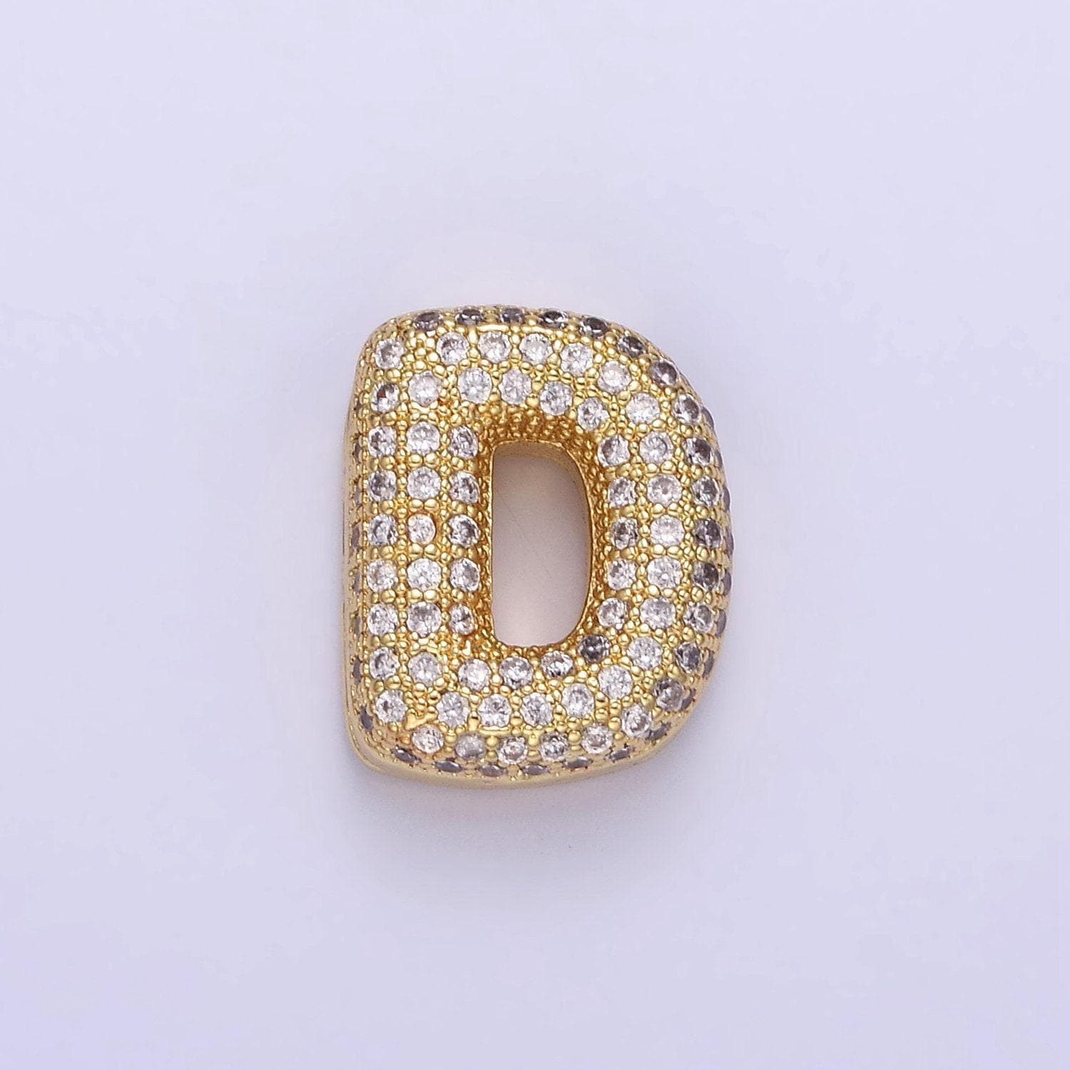 Dainty balloon letter necklace pendant cz bubble micro pave initial pendant 3d gold letter necklace charm personalized jewelry a1171