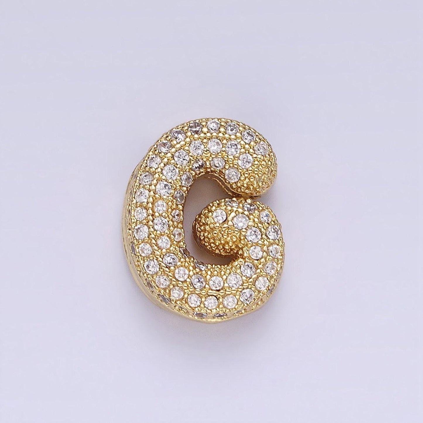 Dainty balloon letter necklace pendant cz bubble micro pave initial pendant 3d gold letter necklace charm personalized jewelry a1171