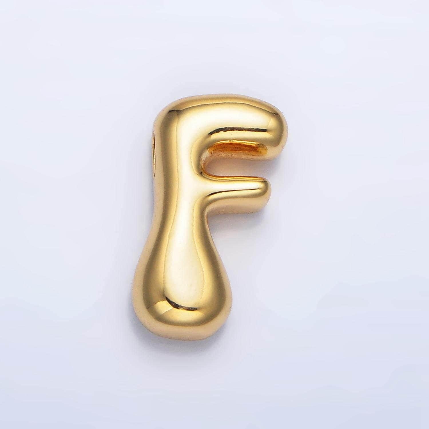 Gold alphabet charm retro balloon initial letter charm necklace bubble font style trend fashion jewelry necklace for women diy supply