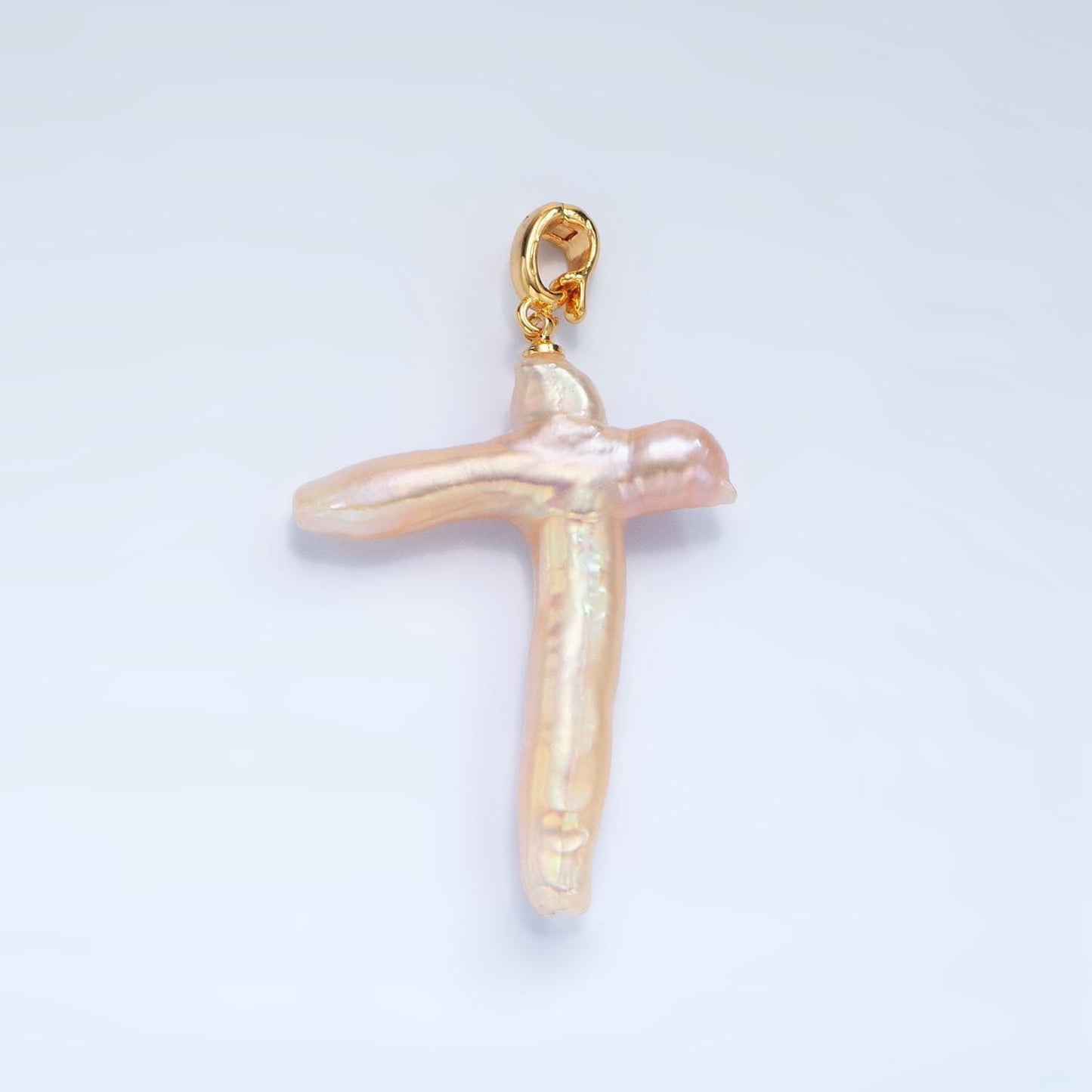 Dainty cross pearls charm gold mauve baroque freshwater pearls for necklace bracelet earring religious jewelry making minimalist p1762