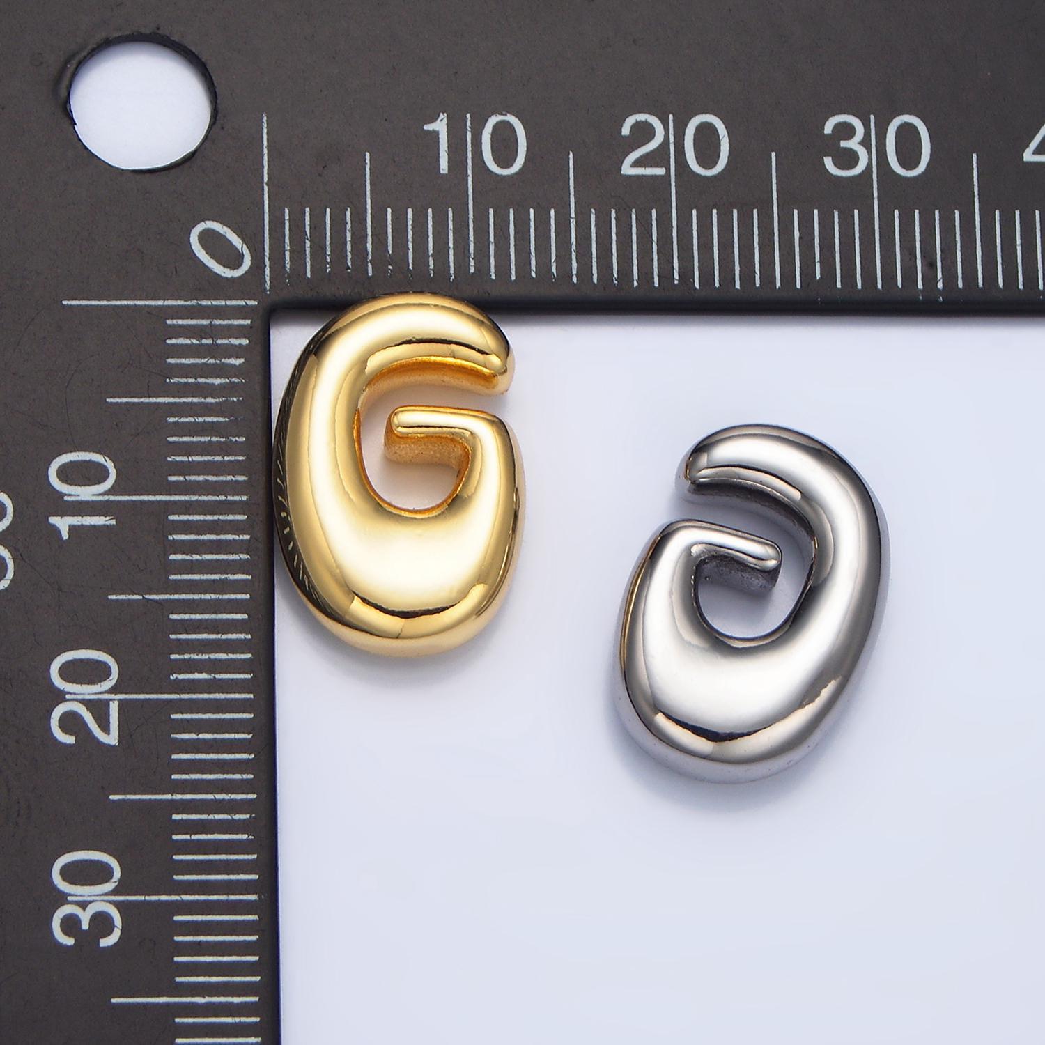 Gold alphabet charm retro balloon initial letter charm necklace bubble font style trend fashion jewelry necklace for women diy supply