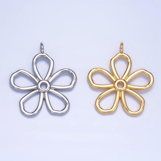 Minimalist open flower charms boho hippie floral charms summer trend spring jewelry supplies bracelet necklace earring supply ag947