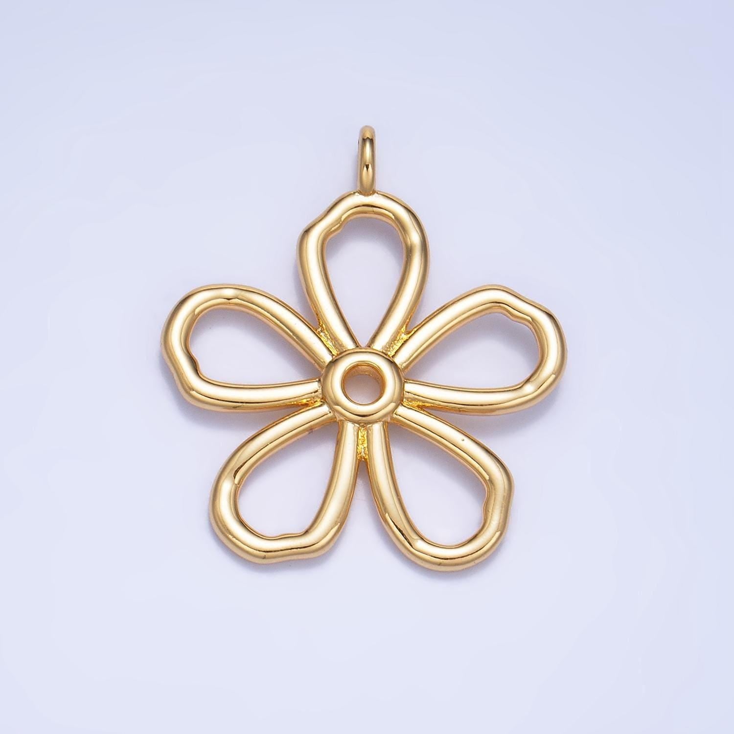 Minimalist open flower charms boho hippie floral charms summer trend spring jewelry supplies bracelet necklace earring supply ag947
