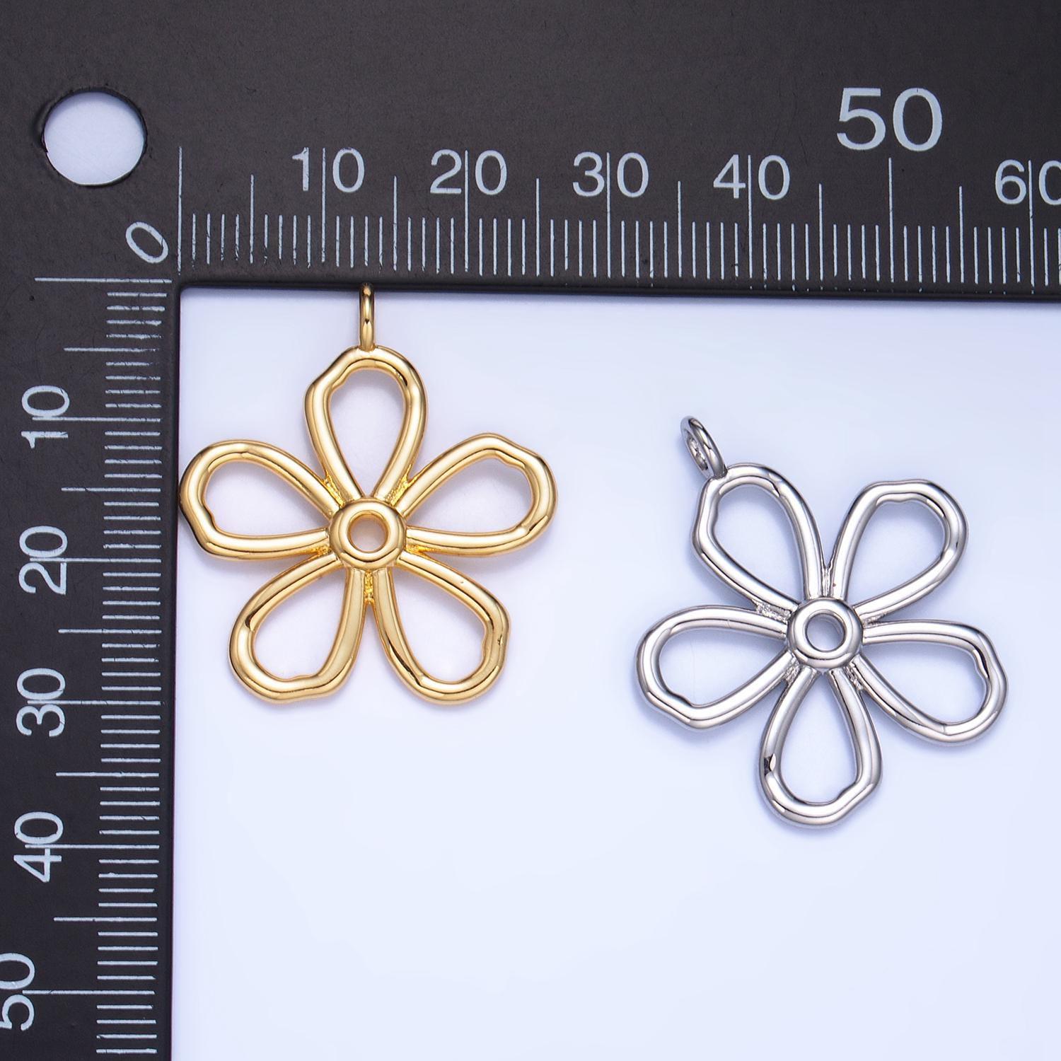 Minimalist open flower charms boho hippie floral charms summer trend spring jewelry supplies bracelet necklace earring supply ag947