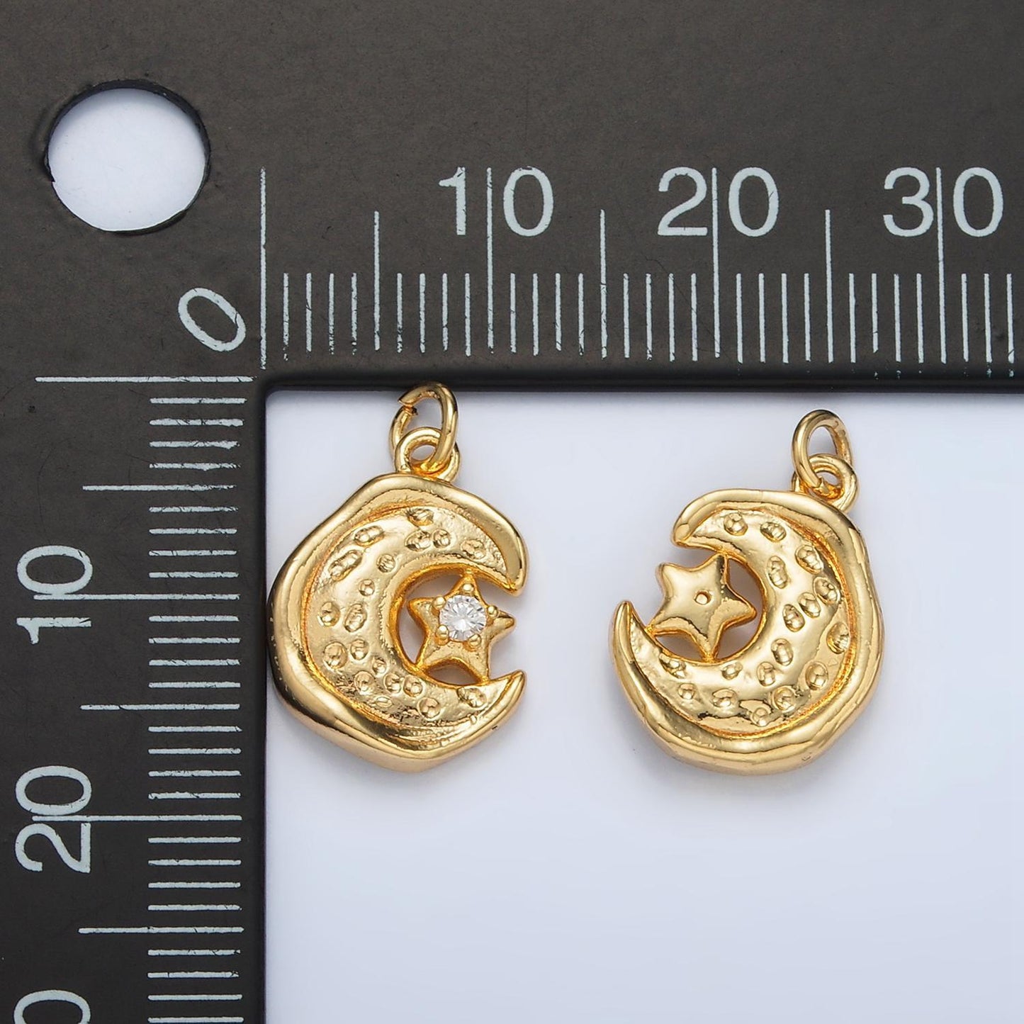Mini gold moon charm small crescent moon charm celestial charms 24k gold filled findings ac103