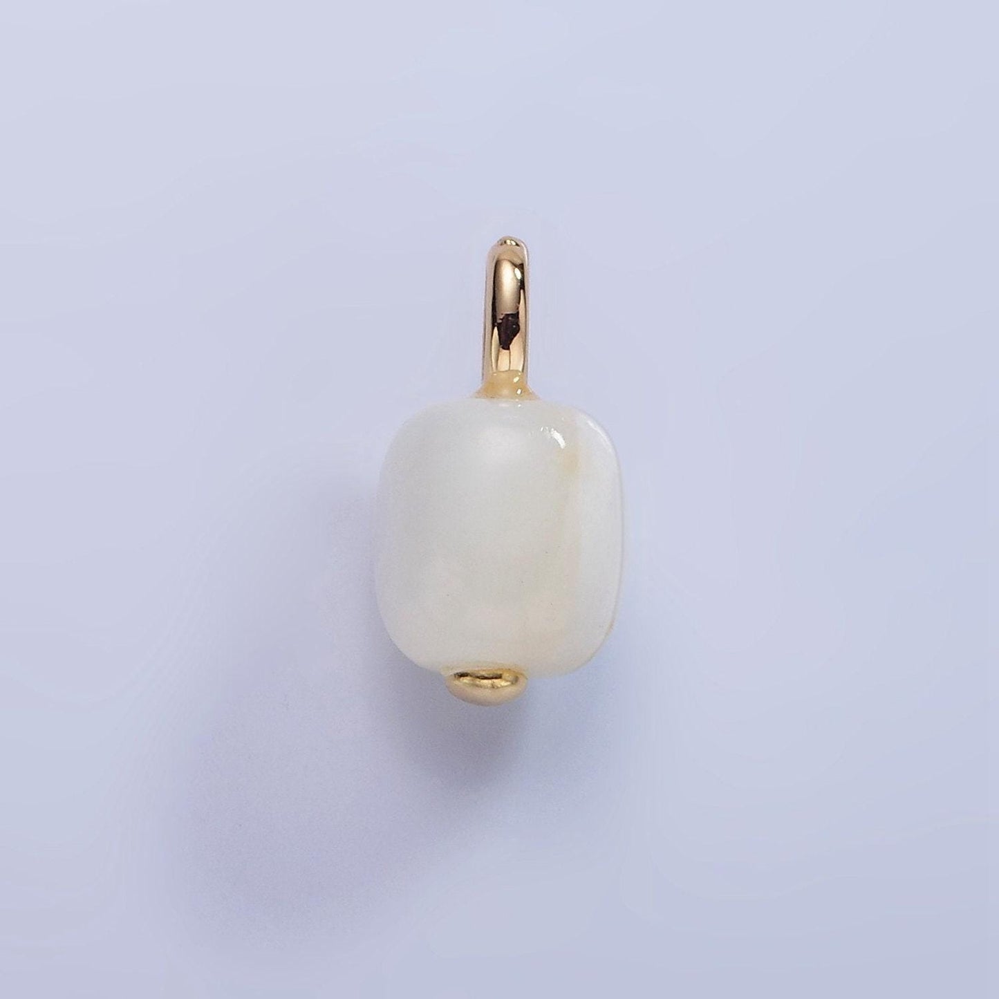 14k gold filled 13mm shell pearl edged square rectangle pendant charm for wedding jewelry | p-1681
